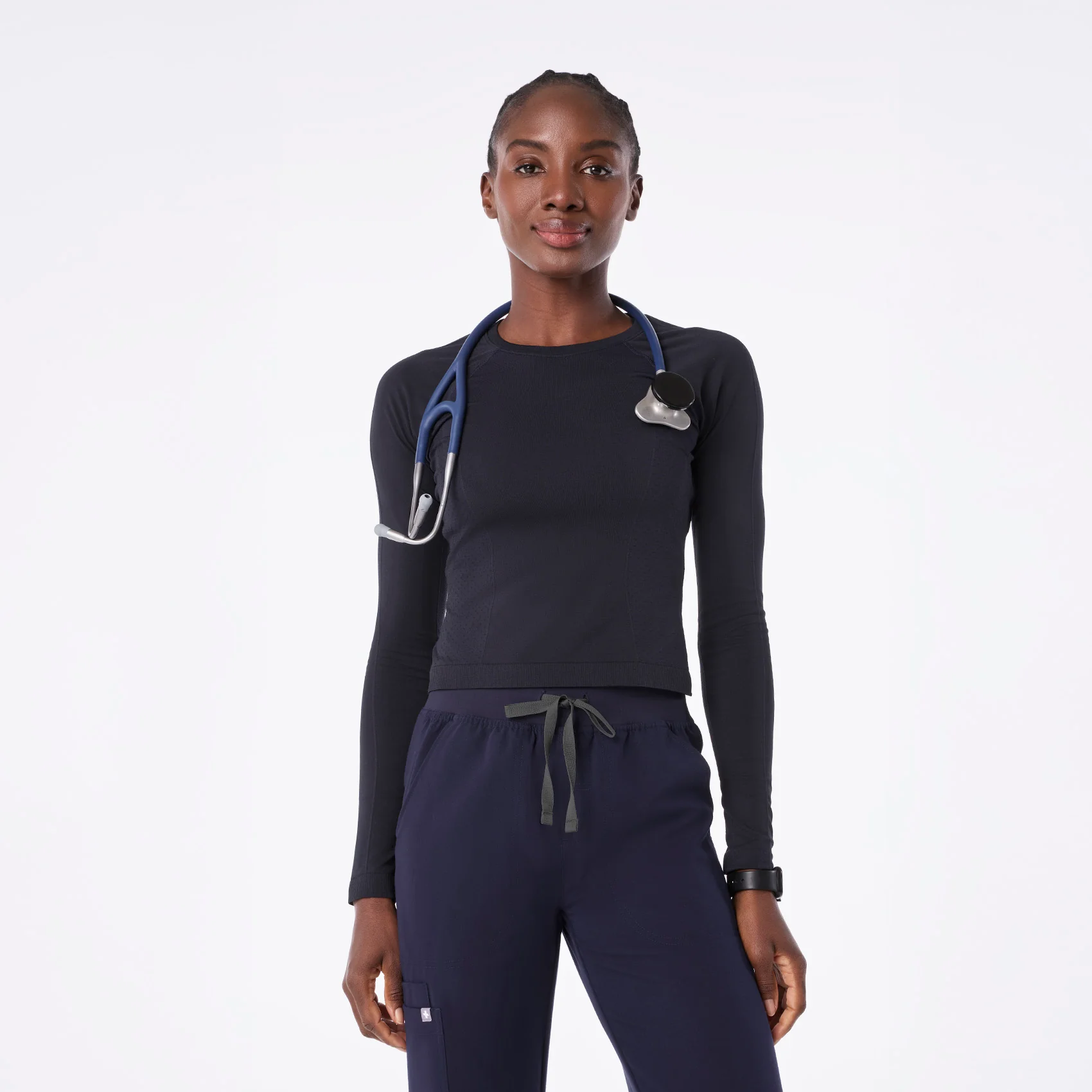 10223-women-s-navy-salta-seamless-cropped-longsleeve-underscrub-1.webp women's Navy Salta Seamless Cropped - Longsleeve Underscrub