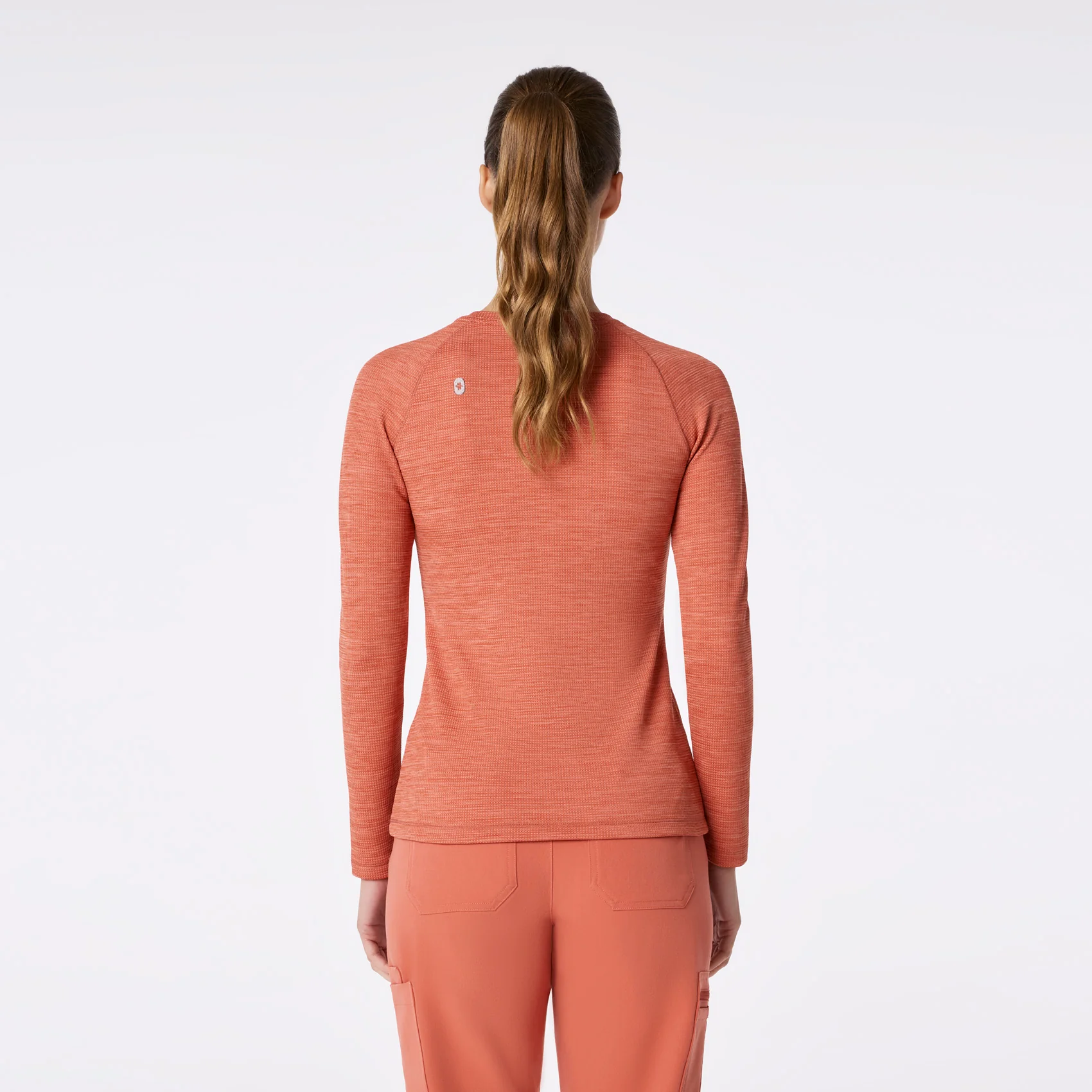 women's Spiced Cider Space Dye Waffle - Longsleeve Underscrub
