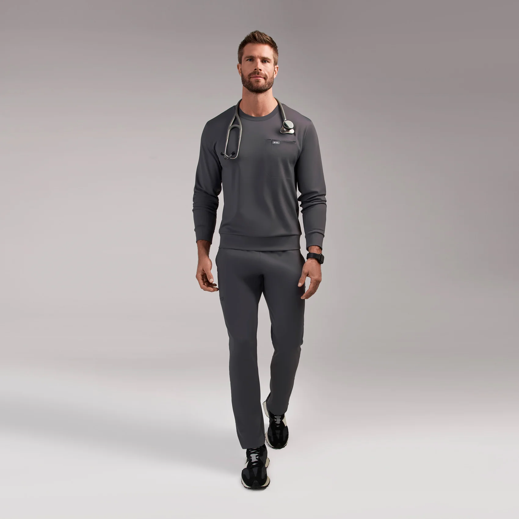 men's Charcoal Destin FORMx Crewneck - Scrub Top™