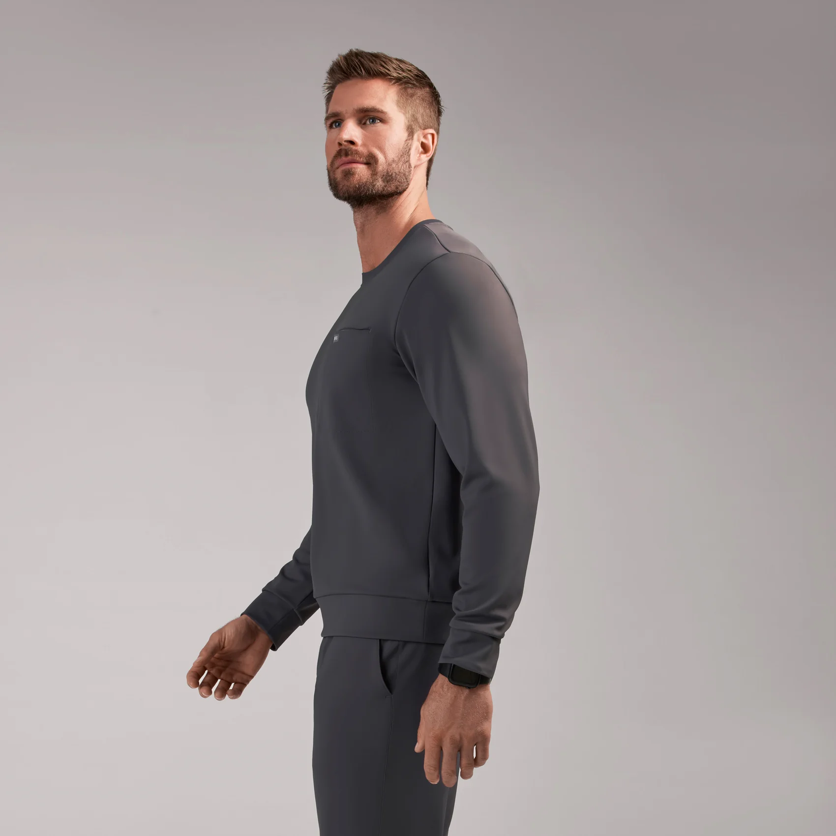 men's Charcoal Destin FORMx Crewneck - Scrub Top™