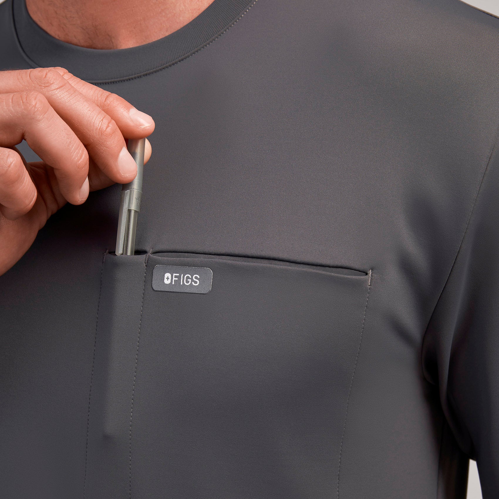 men's Charcoal Destin FORMx Crewneck - Scrub Top™
