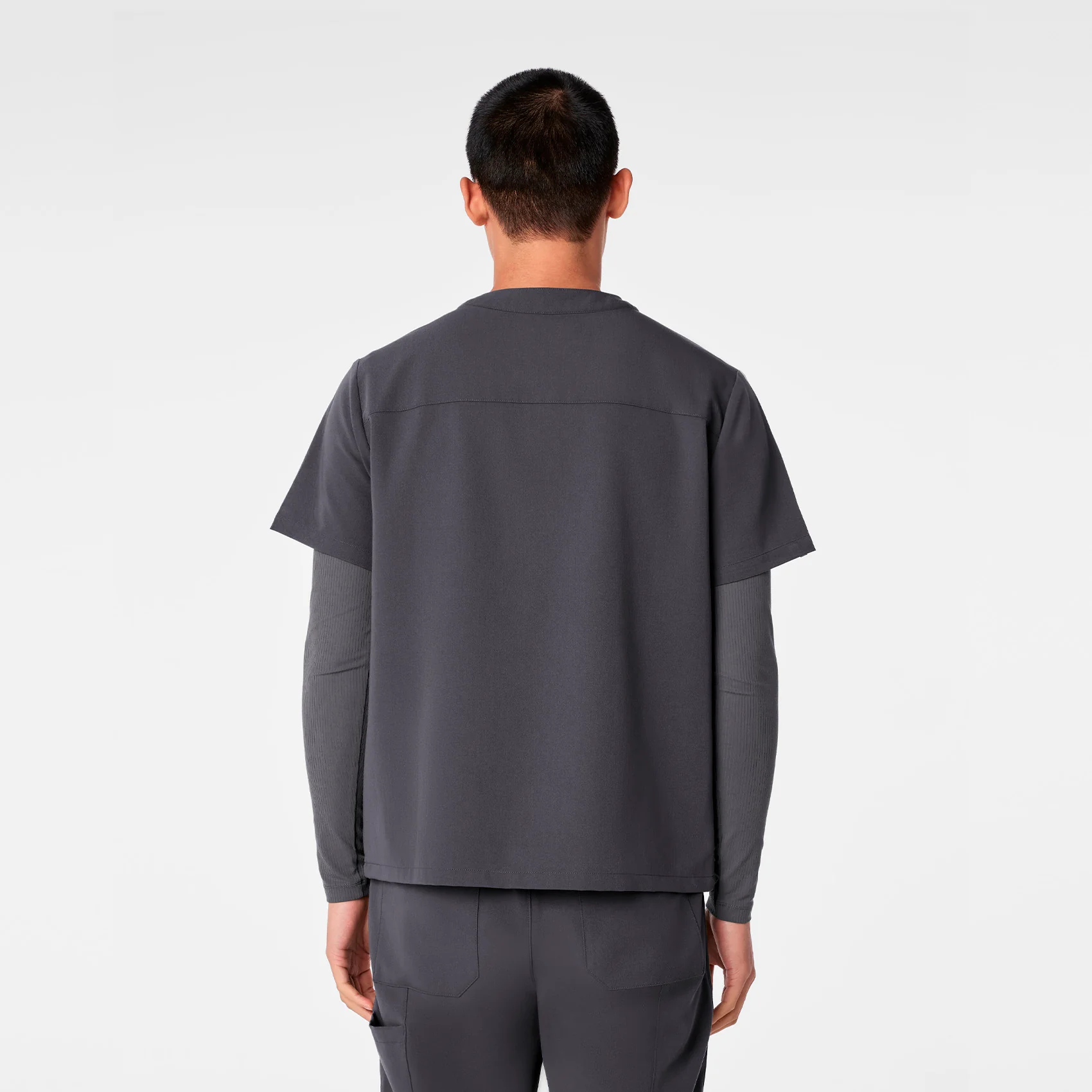 men's Charcoal Surrey - V-Neck Scrub Top