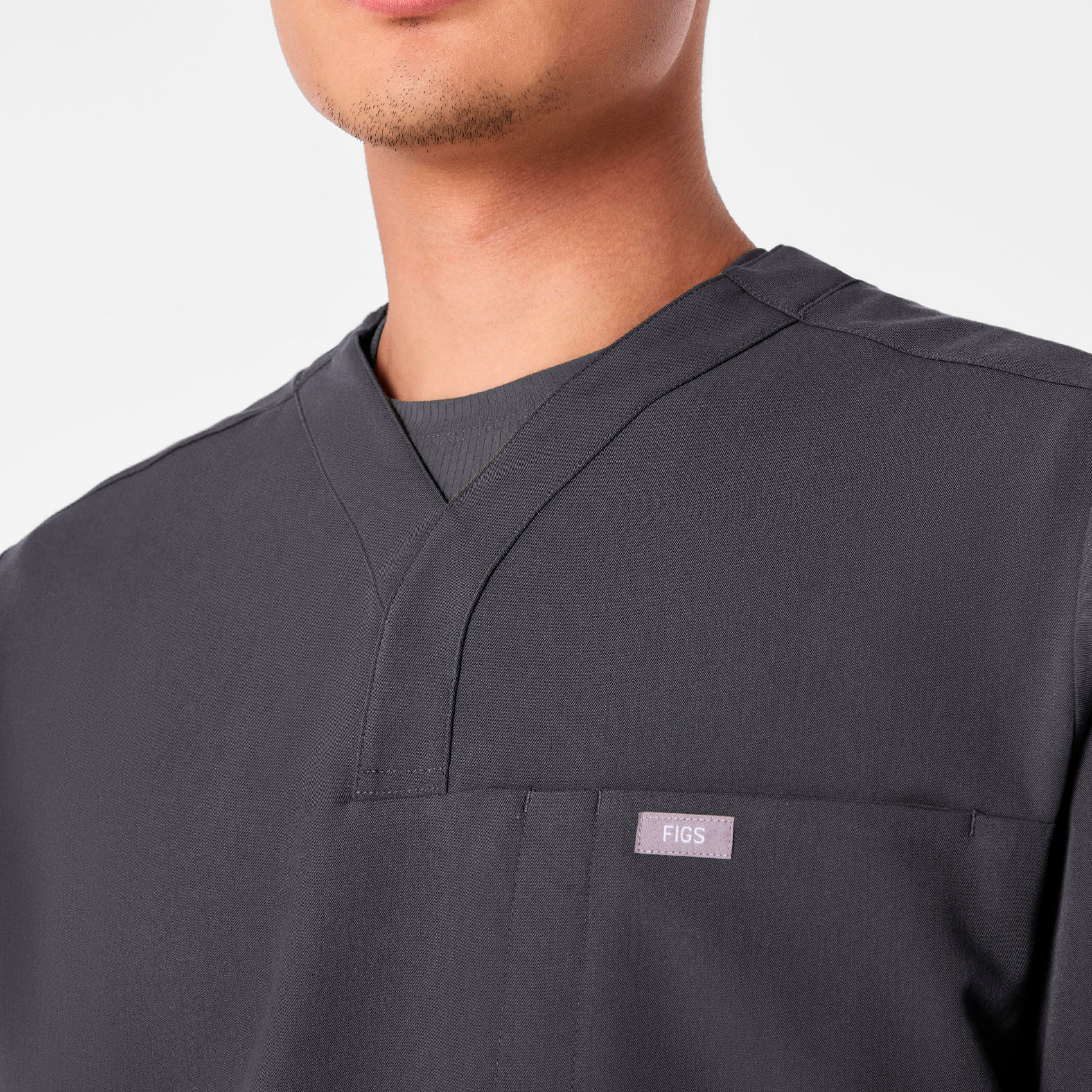men's Charcoal Surrey - V-Neck Scrub Top