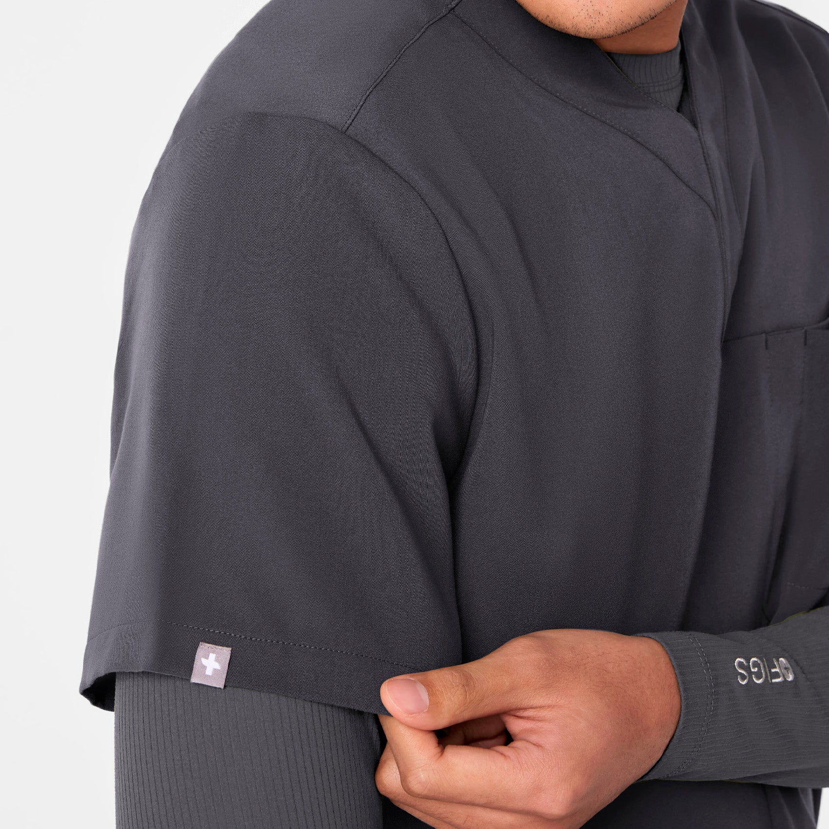 men's Charcoal Surrey - V-Neck Scrub Top