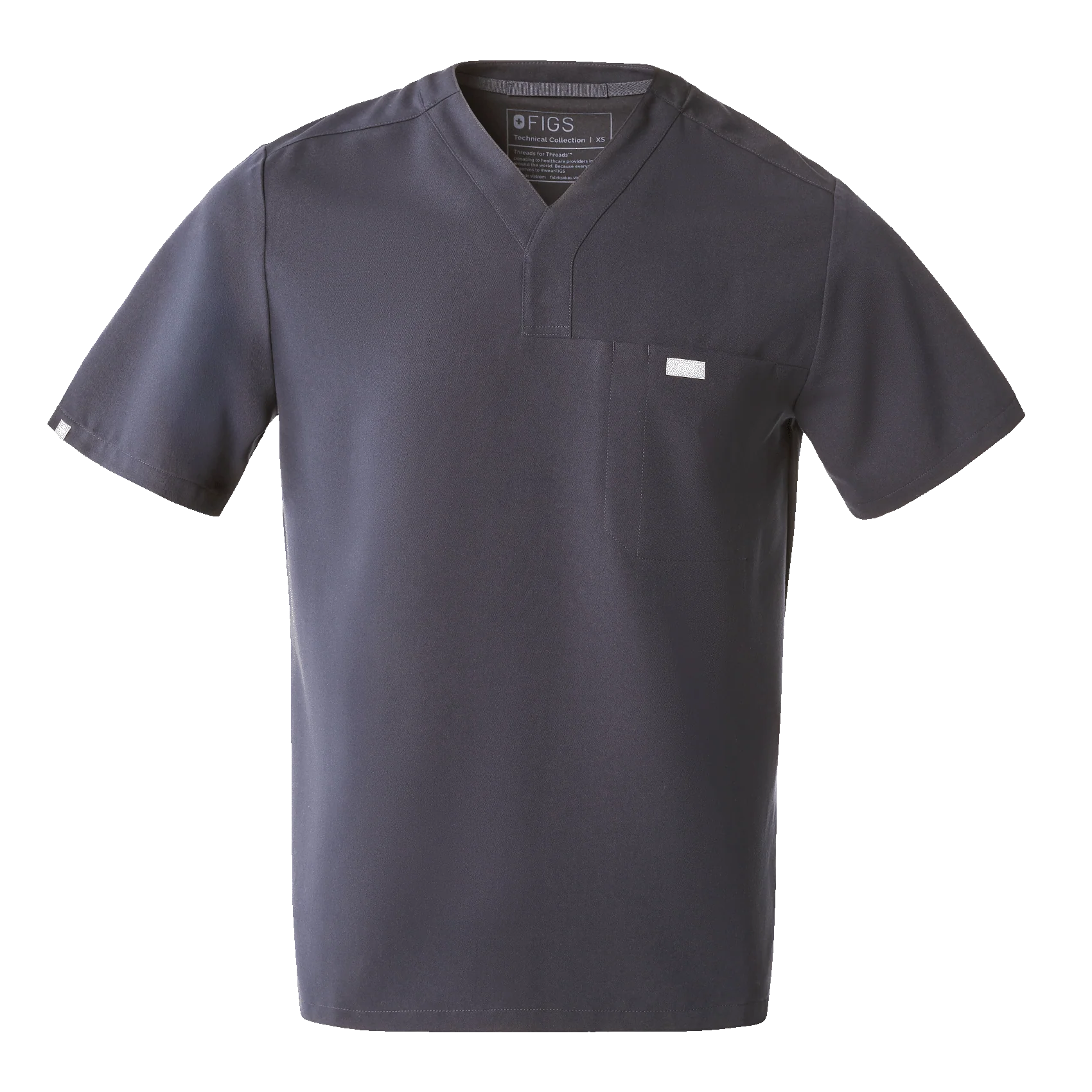 men's Charcoal Surrey - V-Neck Scrub Top