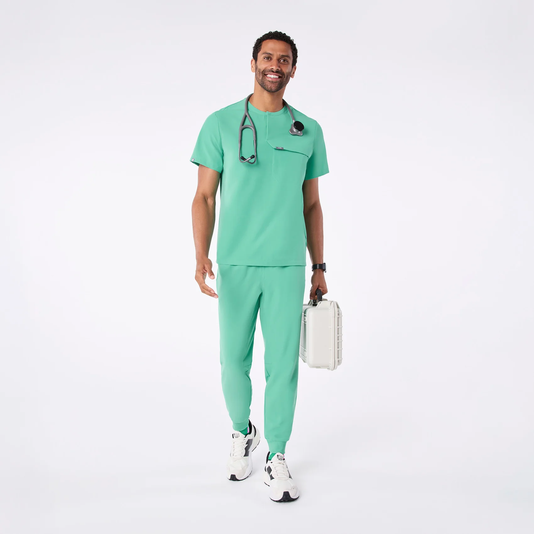 men's Surgical Green Corfield - Henley Scrub Top