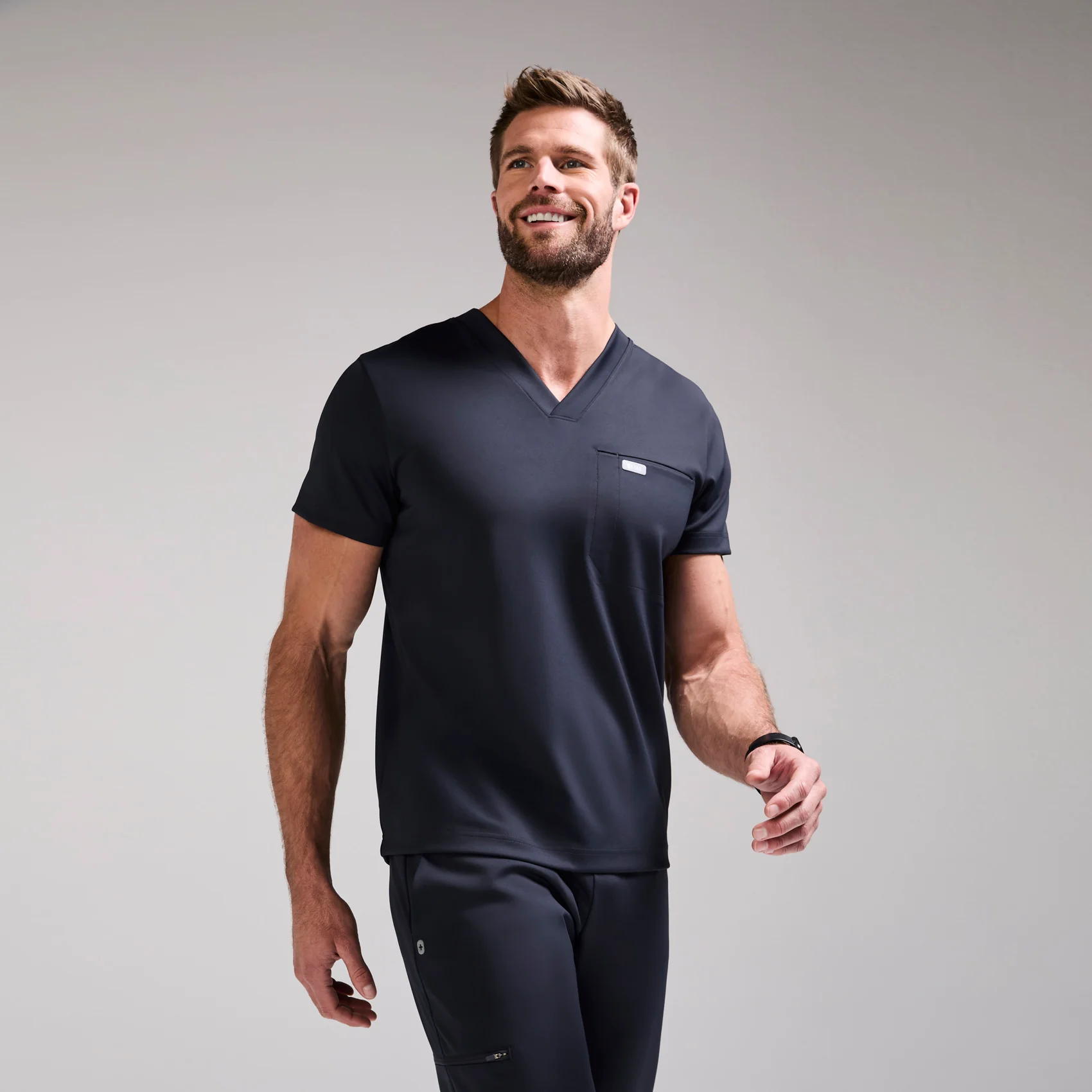 men's Navy Logan FORMx Slim V-Neck - Scrub Top™