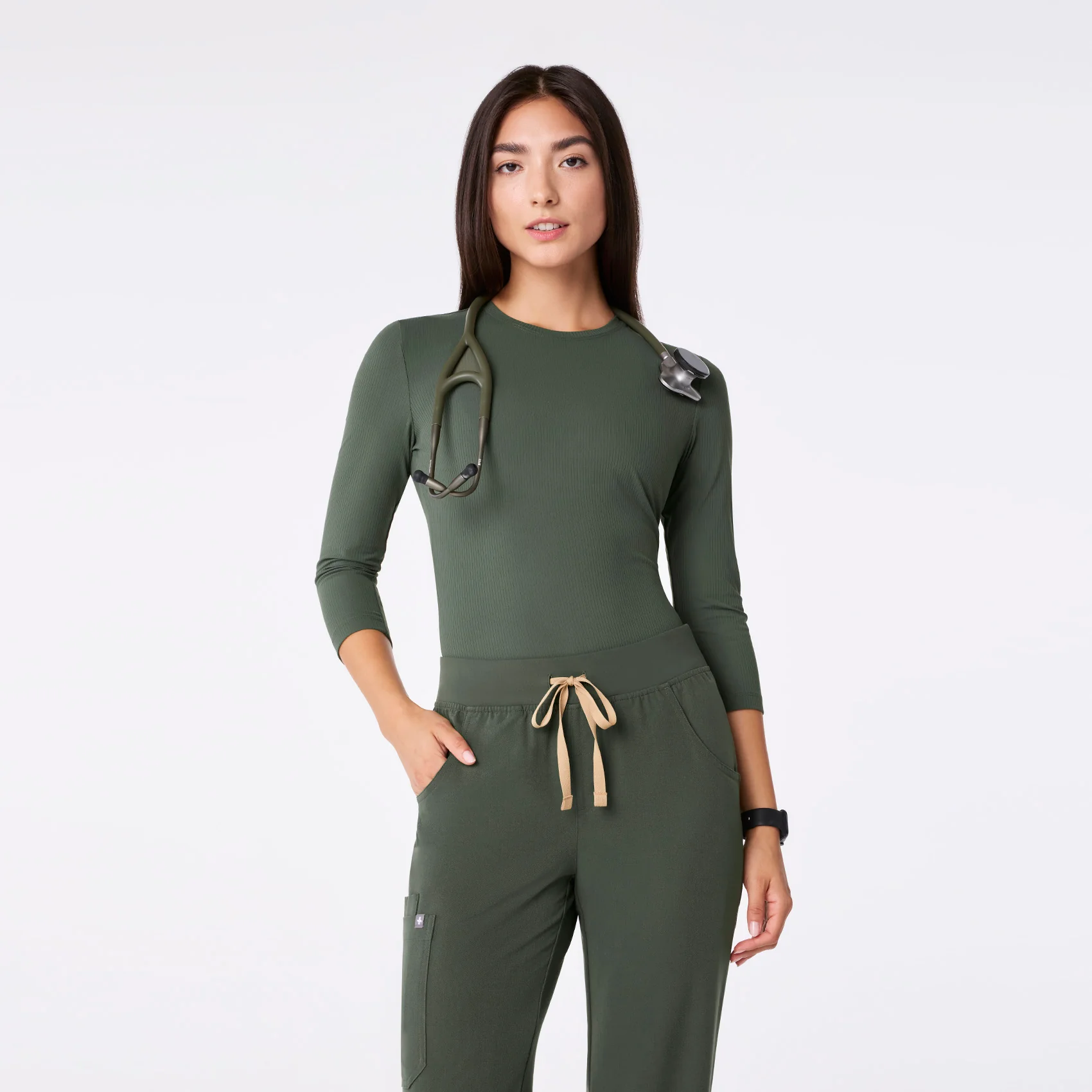 10988-women-s-moss-ribbed-34-sleeve-underscrub-1.webp women's Moss Ribbed - ¾ Sleeve Underscrub