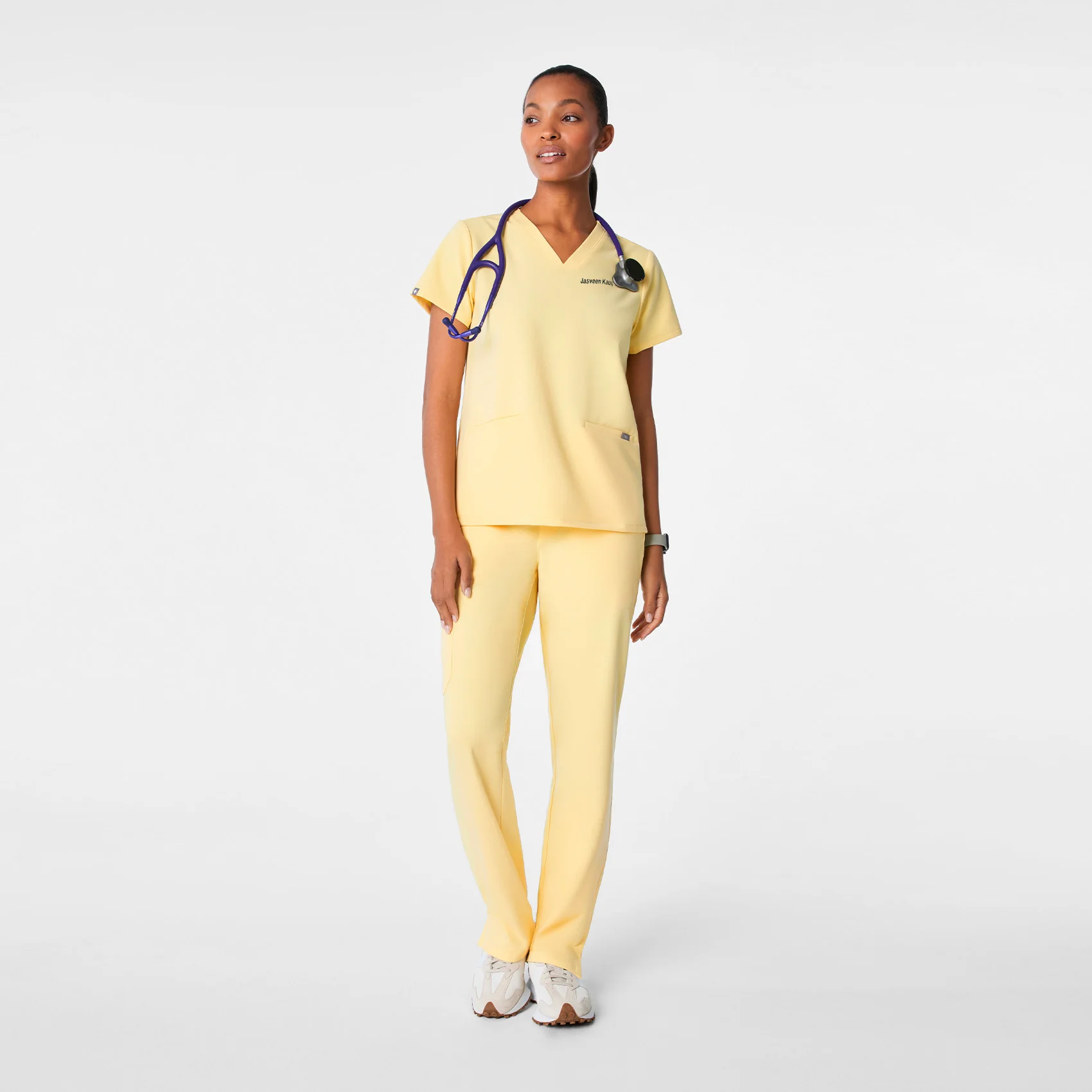 women's Butter Yellow Casma - Three-Pocket Scrub Top™