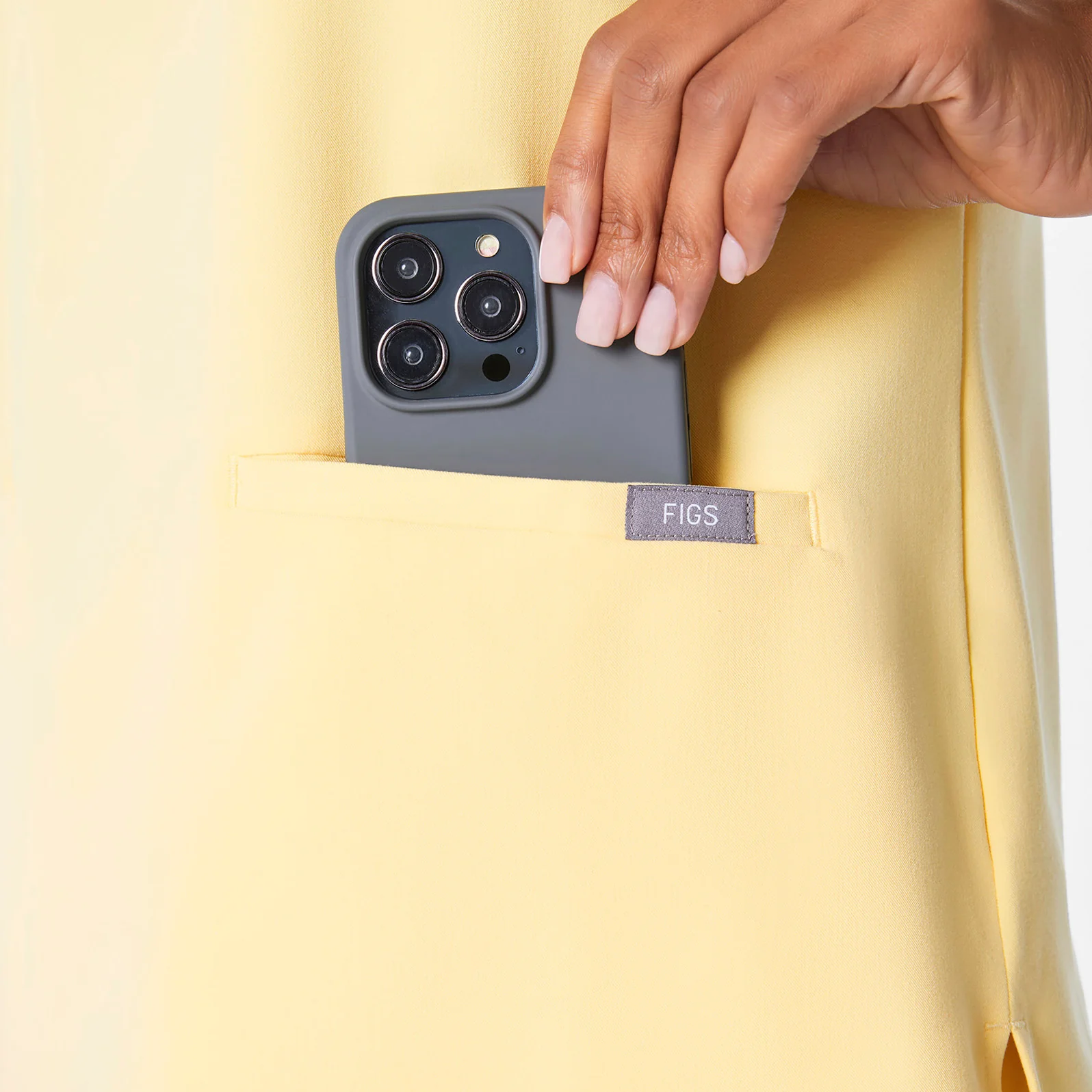 women's Butter Yellow Casma - Three-Pocket Scrub Top™