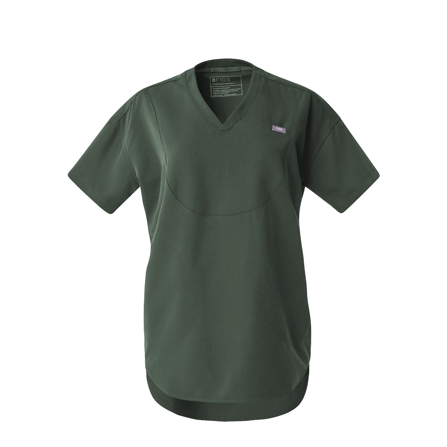 women's Moss Halle Shortsleeve V-Neck Tunic - Scrub Top