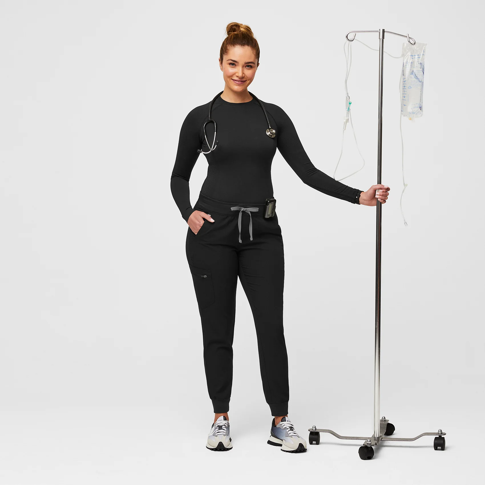 women's Black Salta Seamless - Longsleeve Underscrub