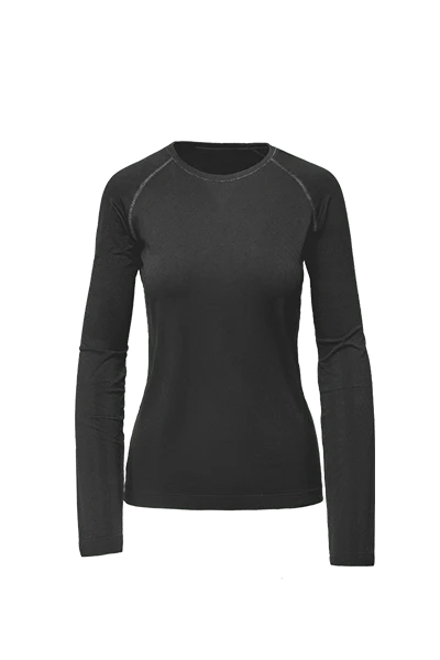 women's Black Salta Seamless - Longsleeve Underscrub