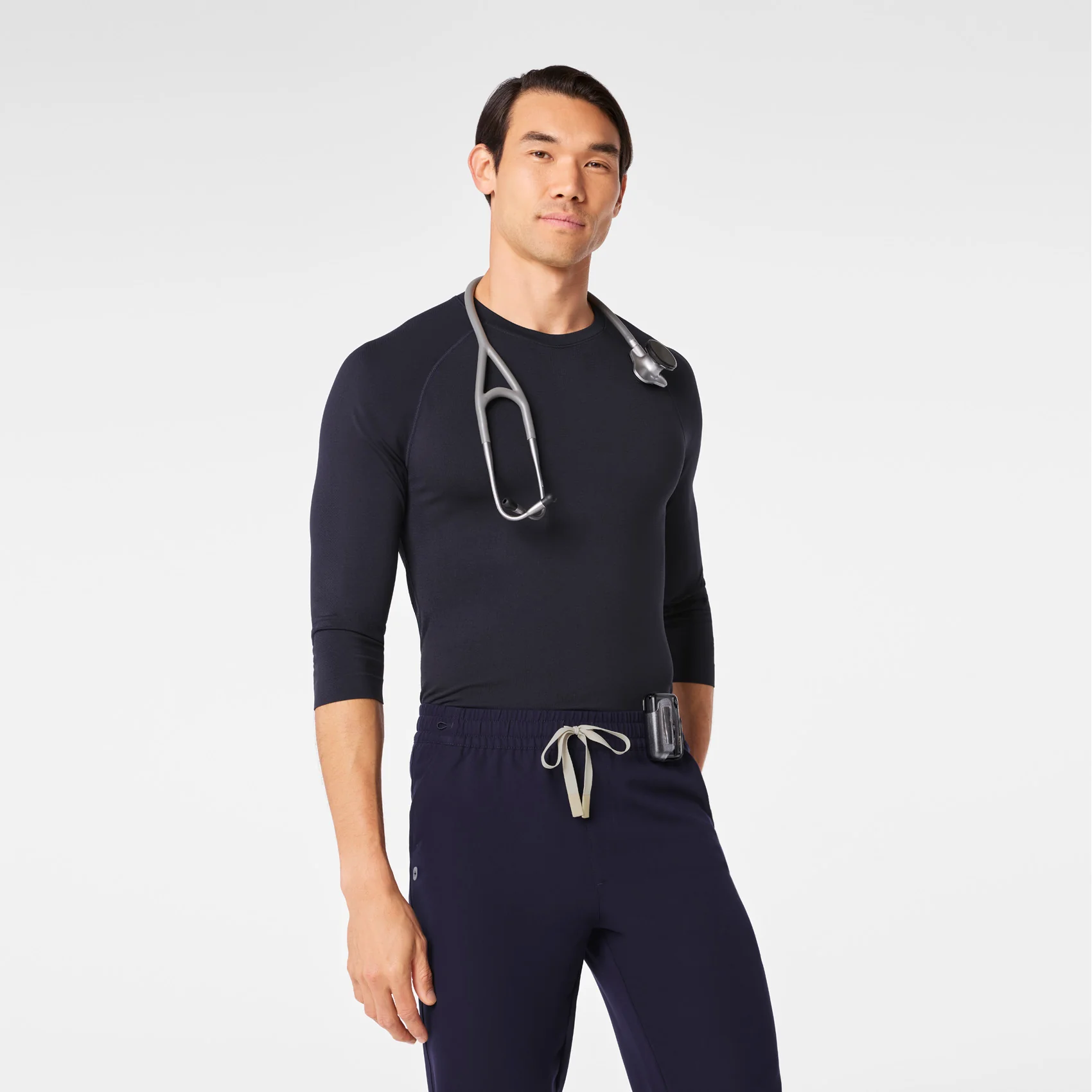 men's Navy Makato Seamless ¾ Sleeve - Underscrub