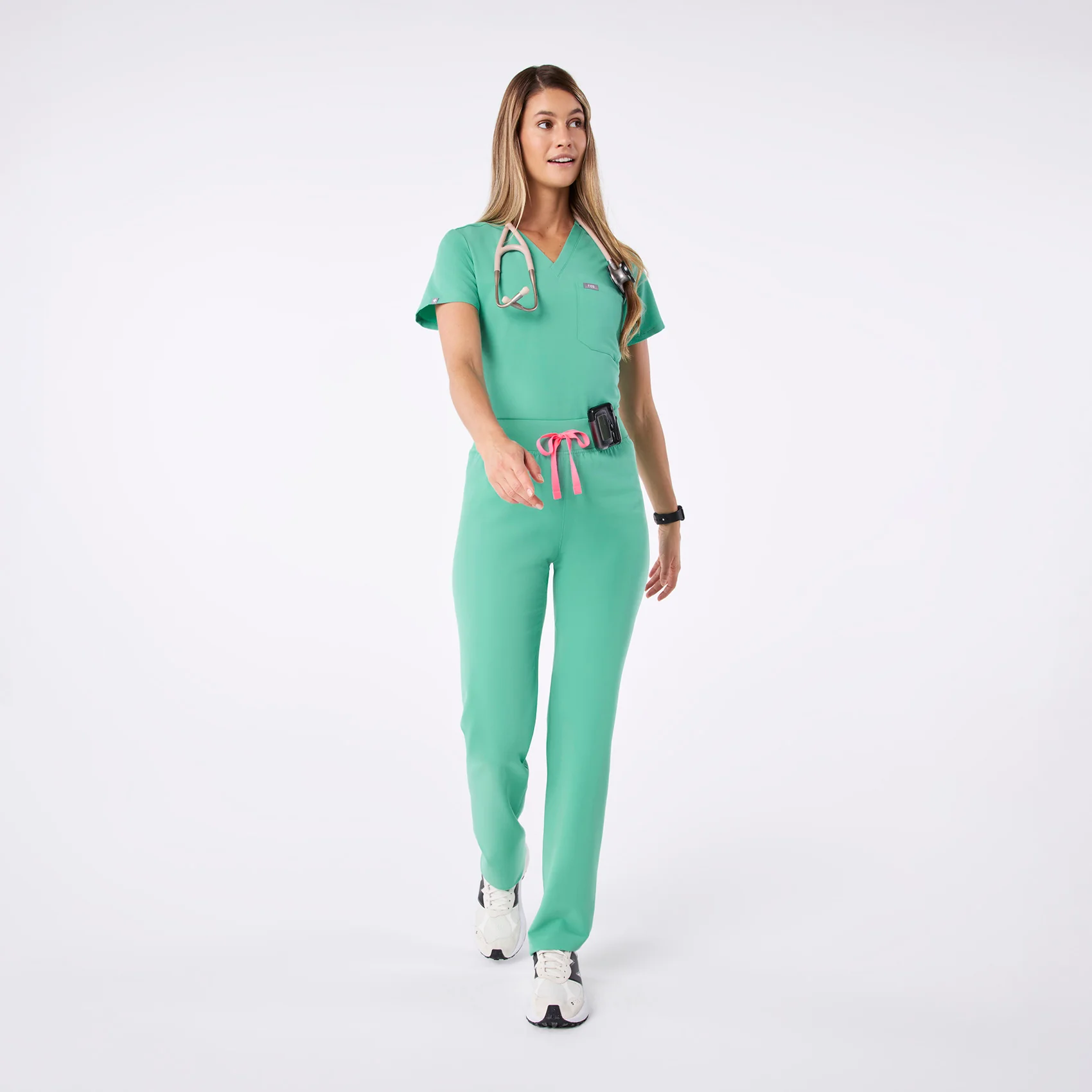 women's Surgical Green High Waisted Livingston - Petite Basic Scrub Pant™