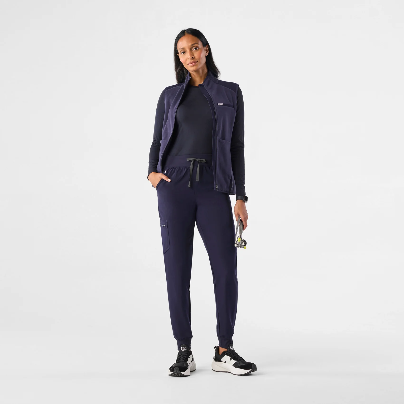 women's Navy Zamora™ High Waisted - Tall Jogger Scrub Pants