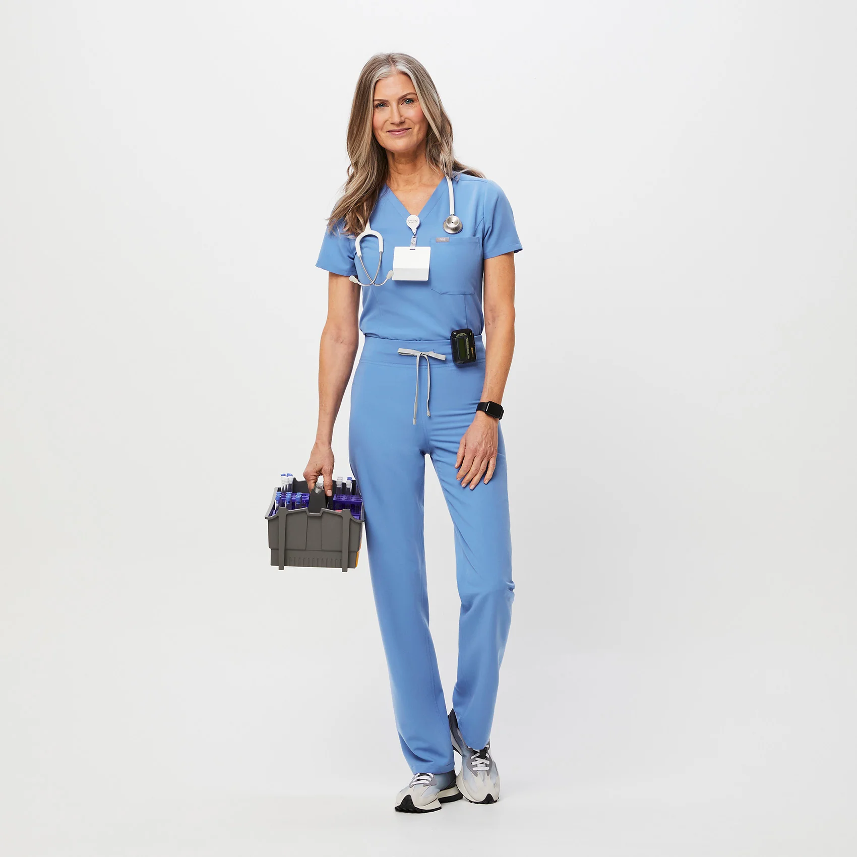 women's Ceil Blue Livingston™ High Waisted - Petite Basic Scrub Pants