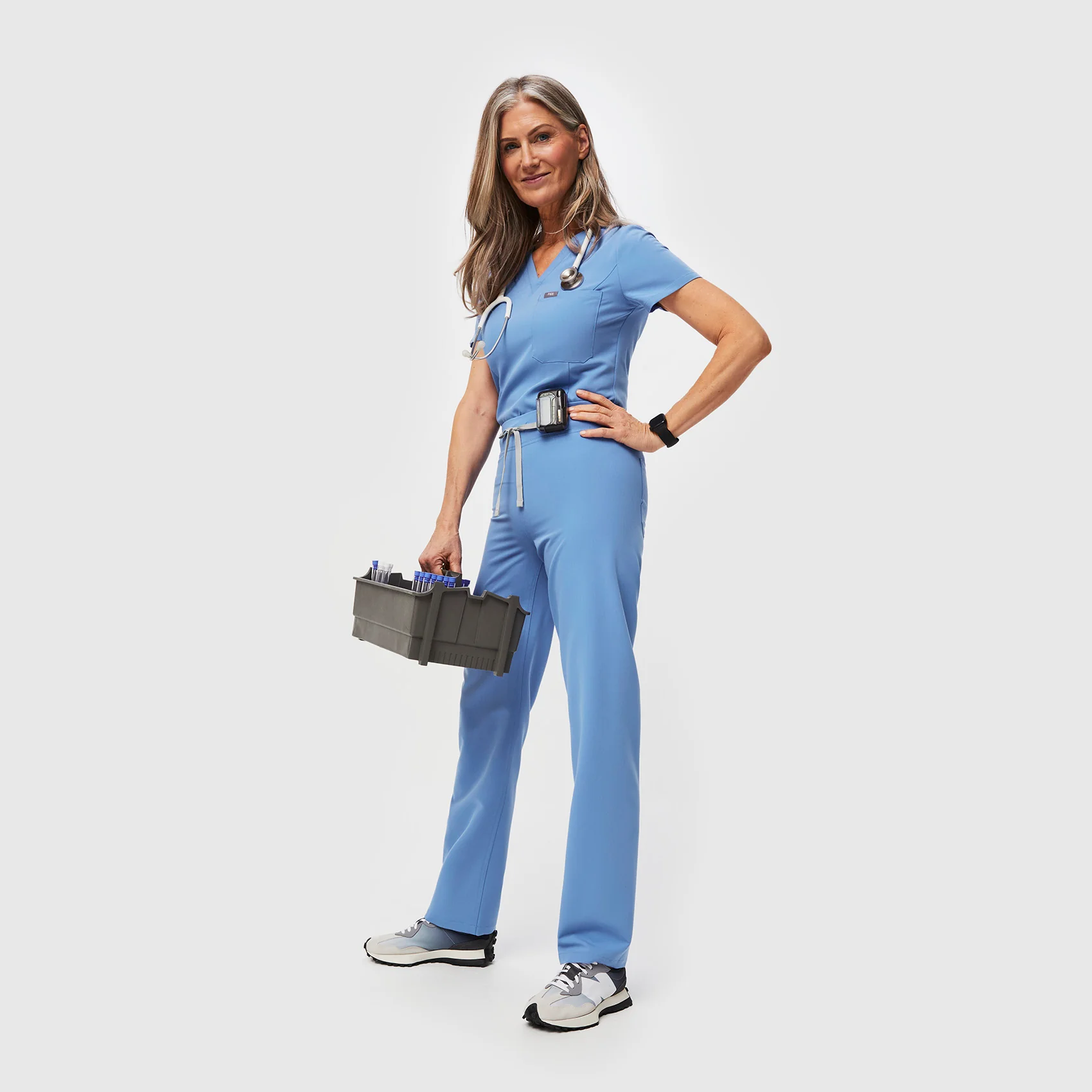 women's Ceil Blue Livingston™ High Waisted - Petite Basic Scrub Pants