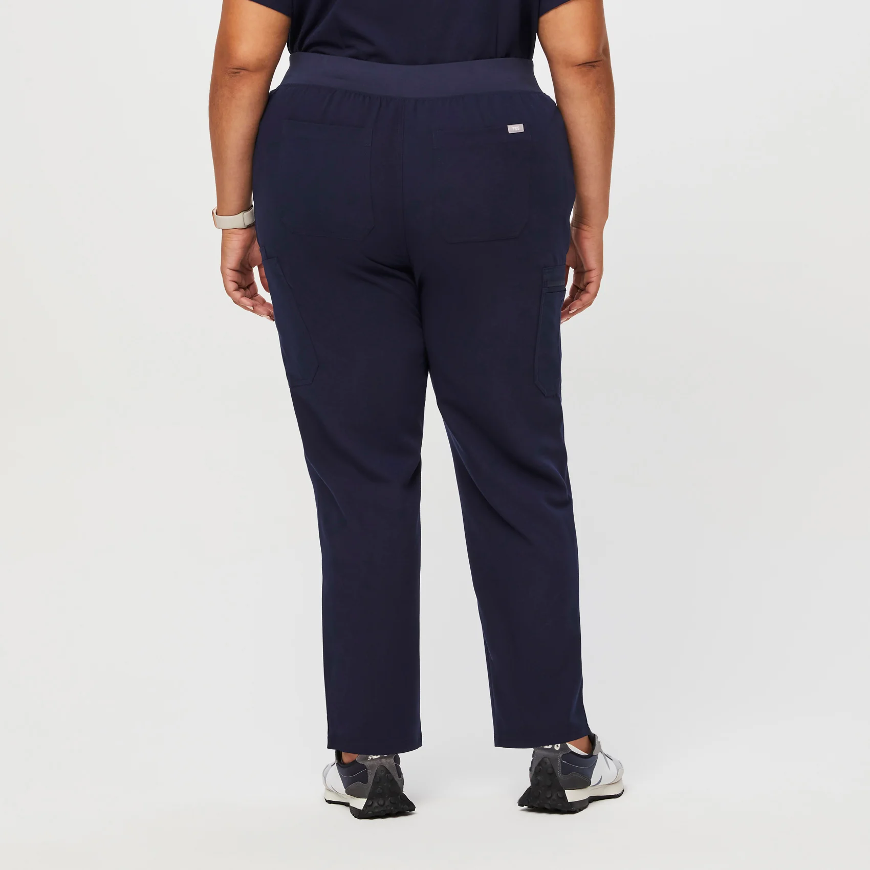 women's Navy High Waisted Yola™ - Tall Skinny Scrub Pants (3XL - 6XL)