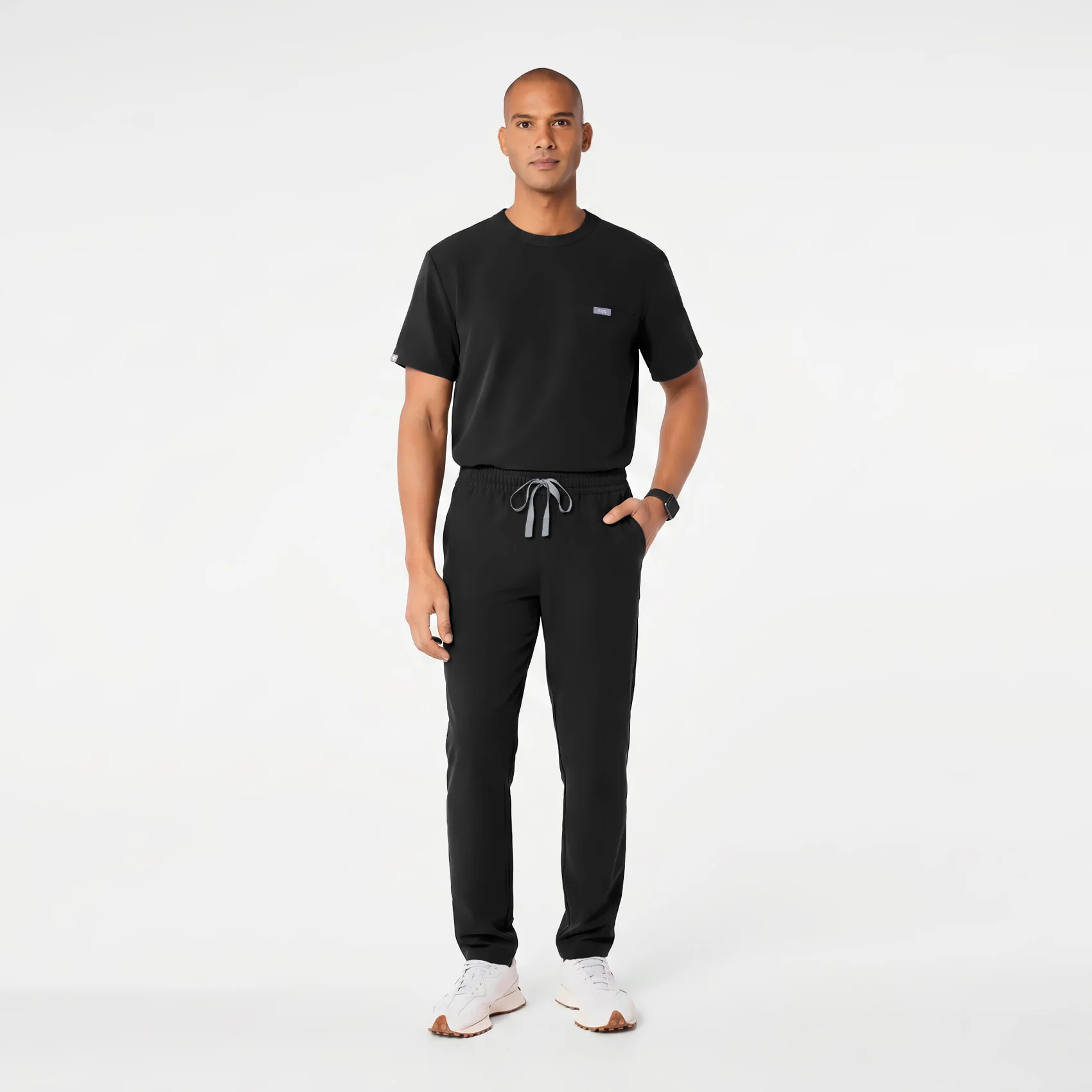 1299-men-s-black-easton-relaxed-crewneck-scrub-top-2.webp men's Black Easton Relaxed - Crewneck Scrub Top