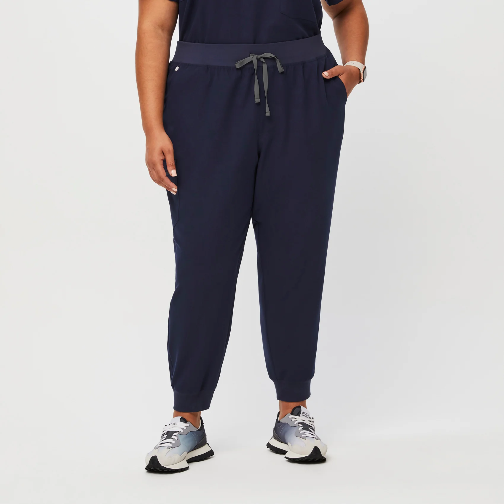 women's Navy High Waisted Zamora™ - Tall Jogger Scrub Pants (3XL - 6XL)
