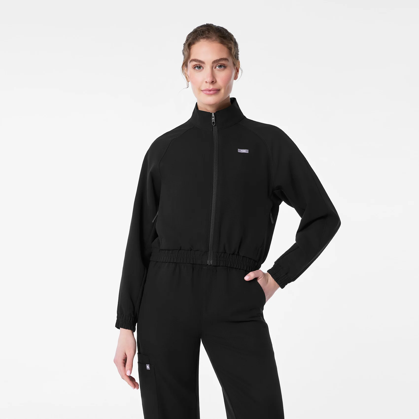 1324-women-s-black-cropped-sydney-scrub-jacket-1.webp women's Black Cropped Sydney - Scrub Jacket