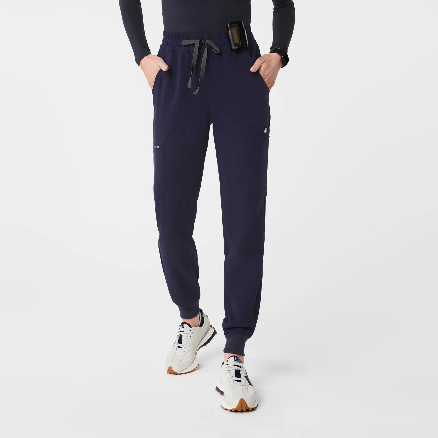 women's Navy High Waisted Uman Relaxed - Tall Jogger Scrub Pants