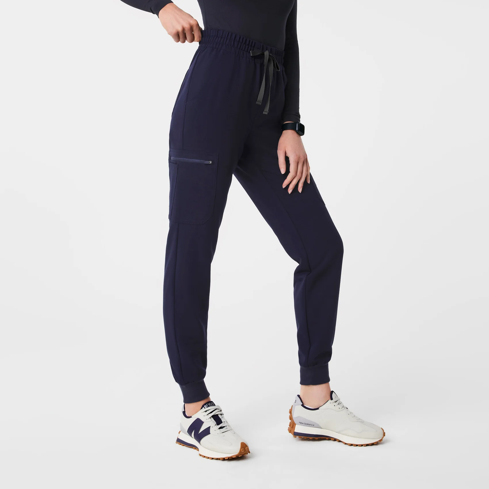 women's Navy High Waisted Uman Relaxed - Tall Jogger Scrub Pants