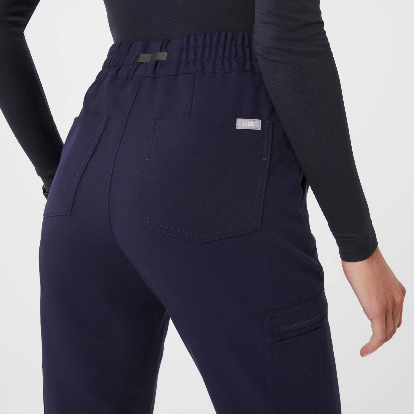 women's Navy High Waisted Uman Relaxed - Tall Jogger Scrub Pants