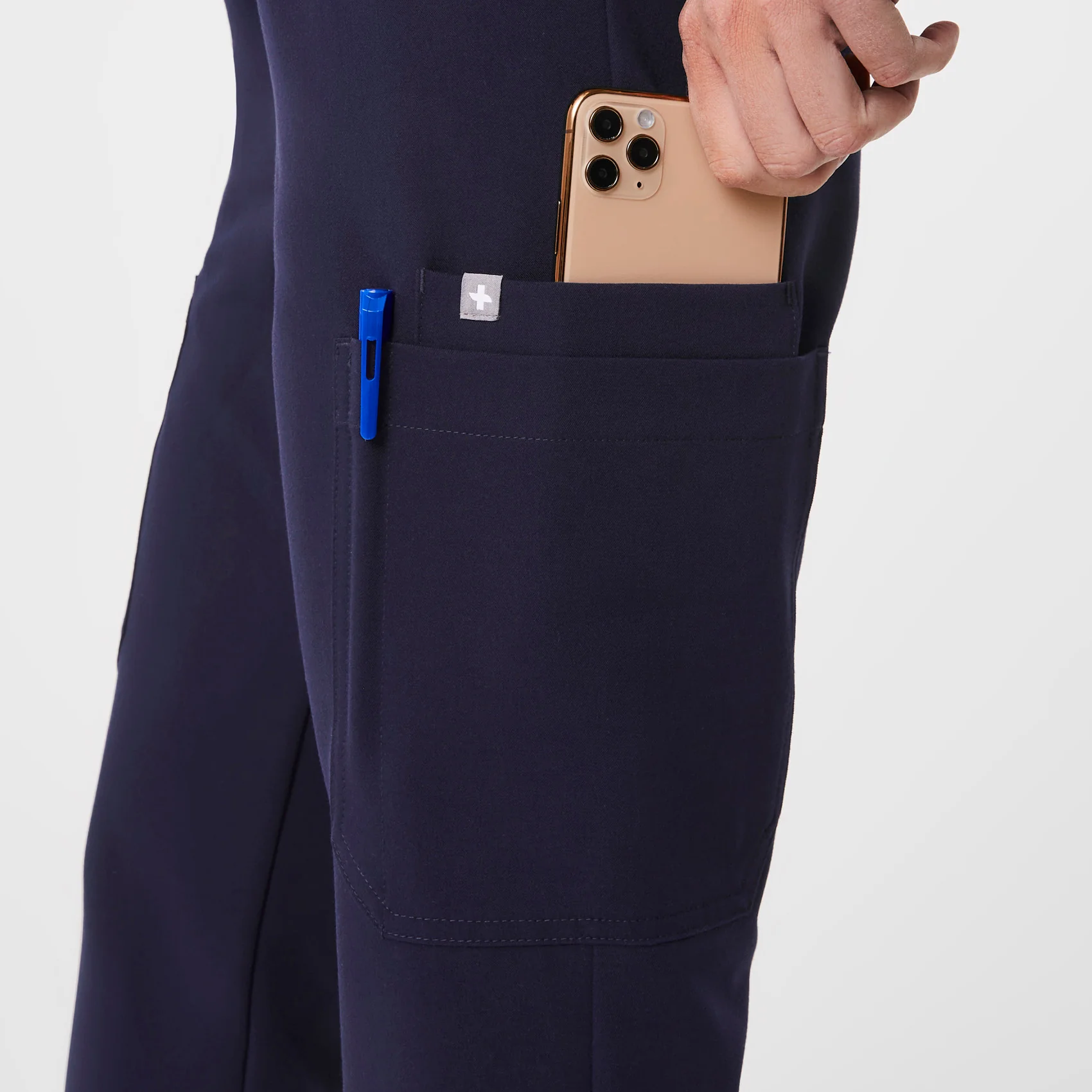 women's Navy High Waisted Uman Relaxed - Tall Jogger Scrub Pants