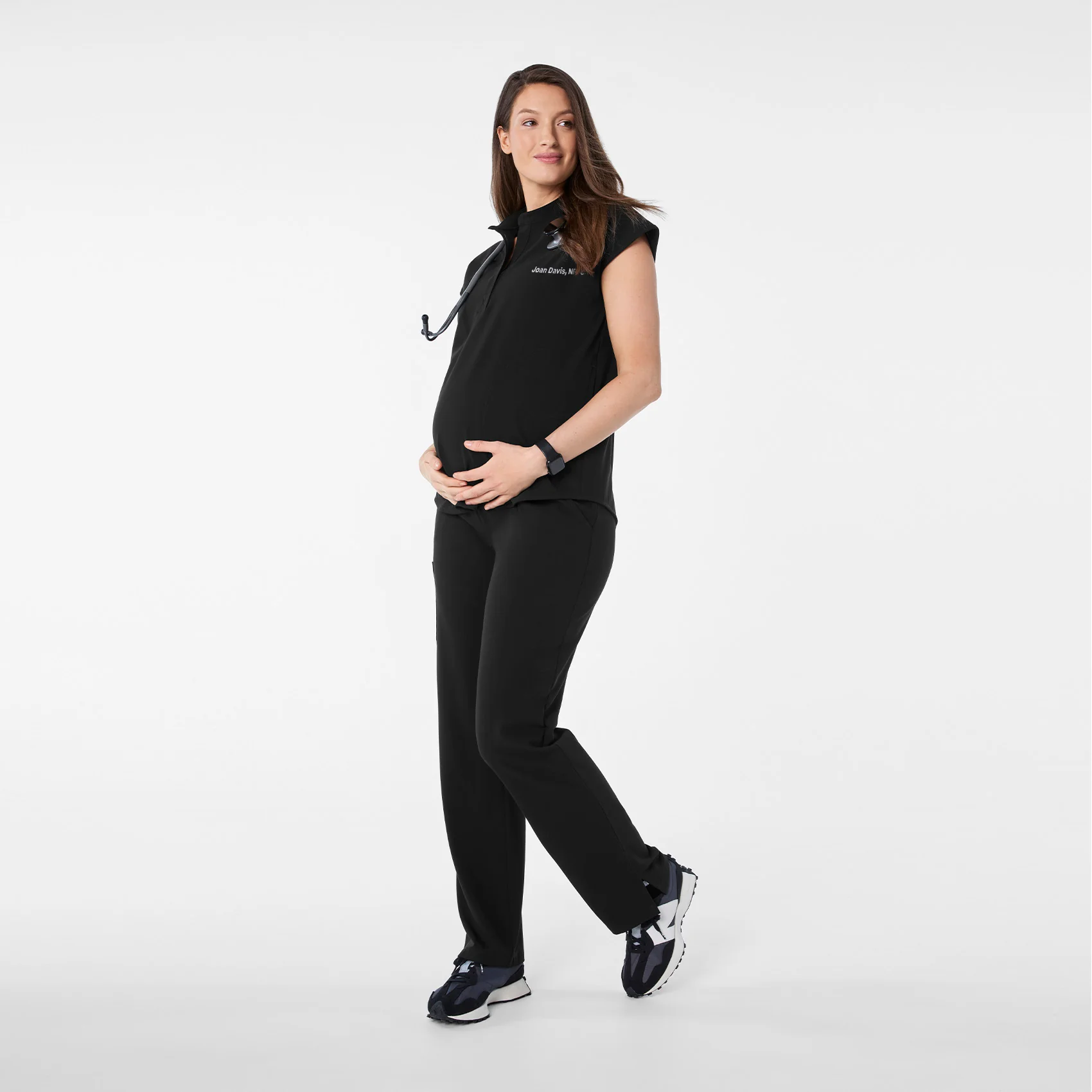 women's Black Rafaela Maternity  -  Scrub Top™