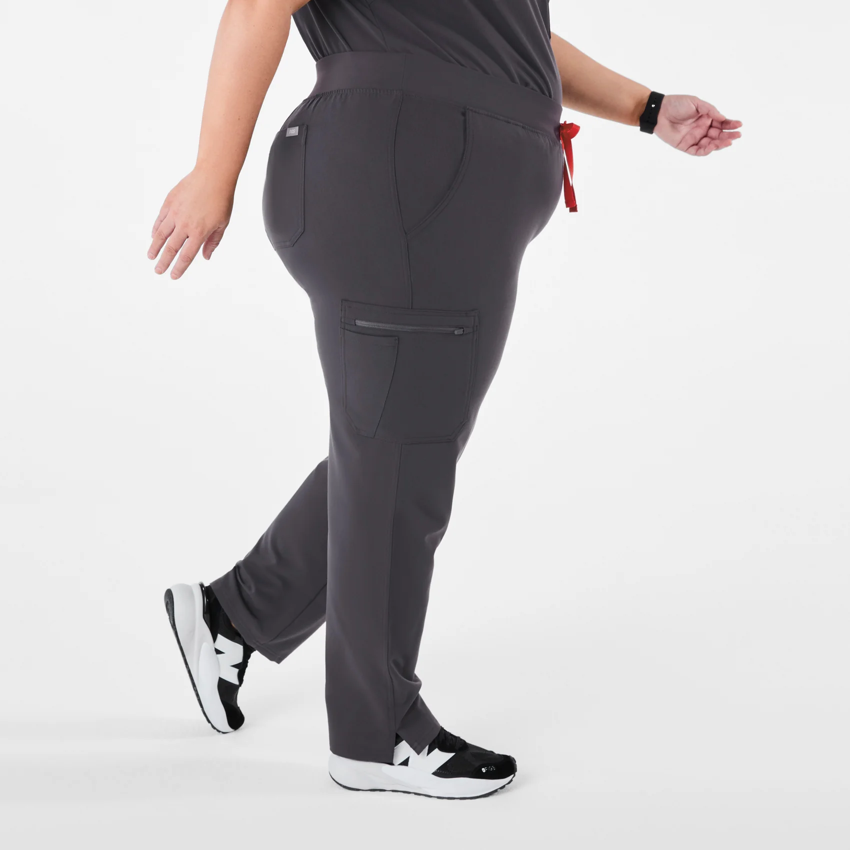 women's Charcoal High Waisted Yola™ - Skinny Scrub Pants (3XL - 6XL)