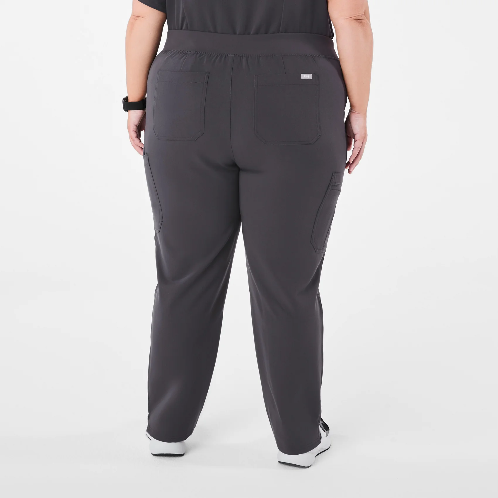 women's Charcoal High Waisted Yola™ - Skinny Scrub Pants (3XL - 6XL)