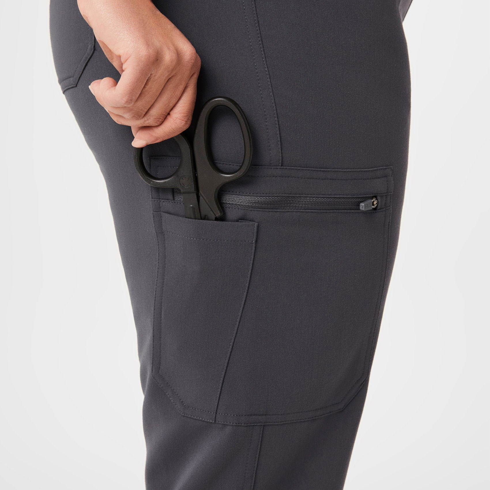 women's Charcoal High Waisted Yola™ - Skinny Scrub Pants (3XL - 6XL)