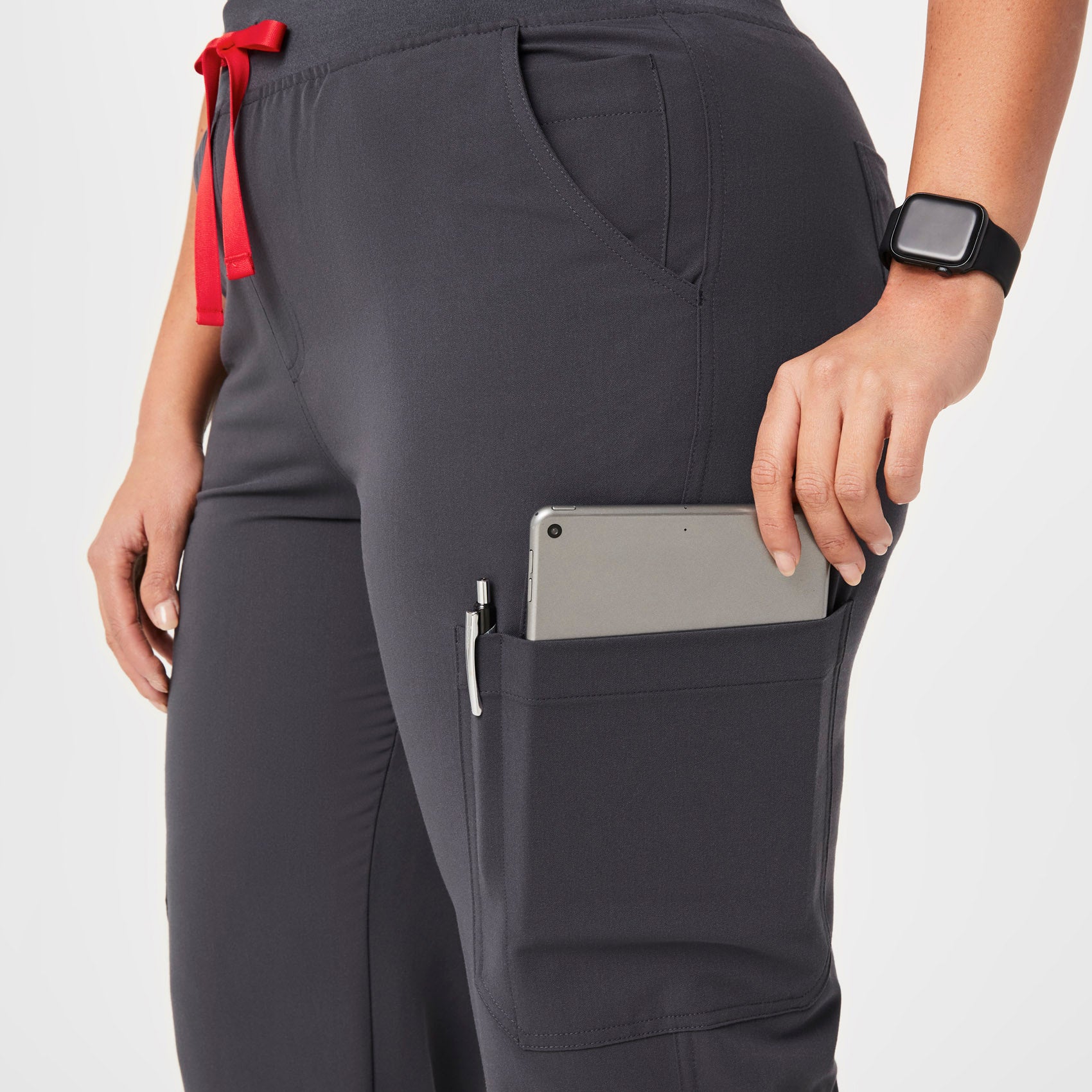 women's Charcoal High Waisted Yola™ - Skinny Scrub Pants (3XL - 6XL)