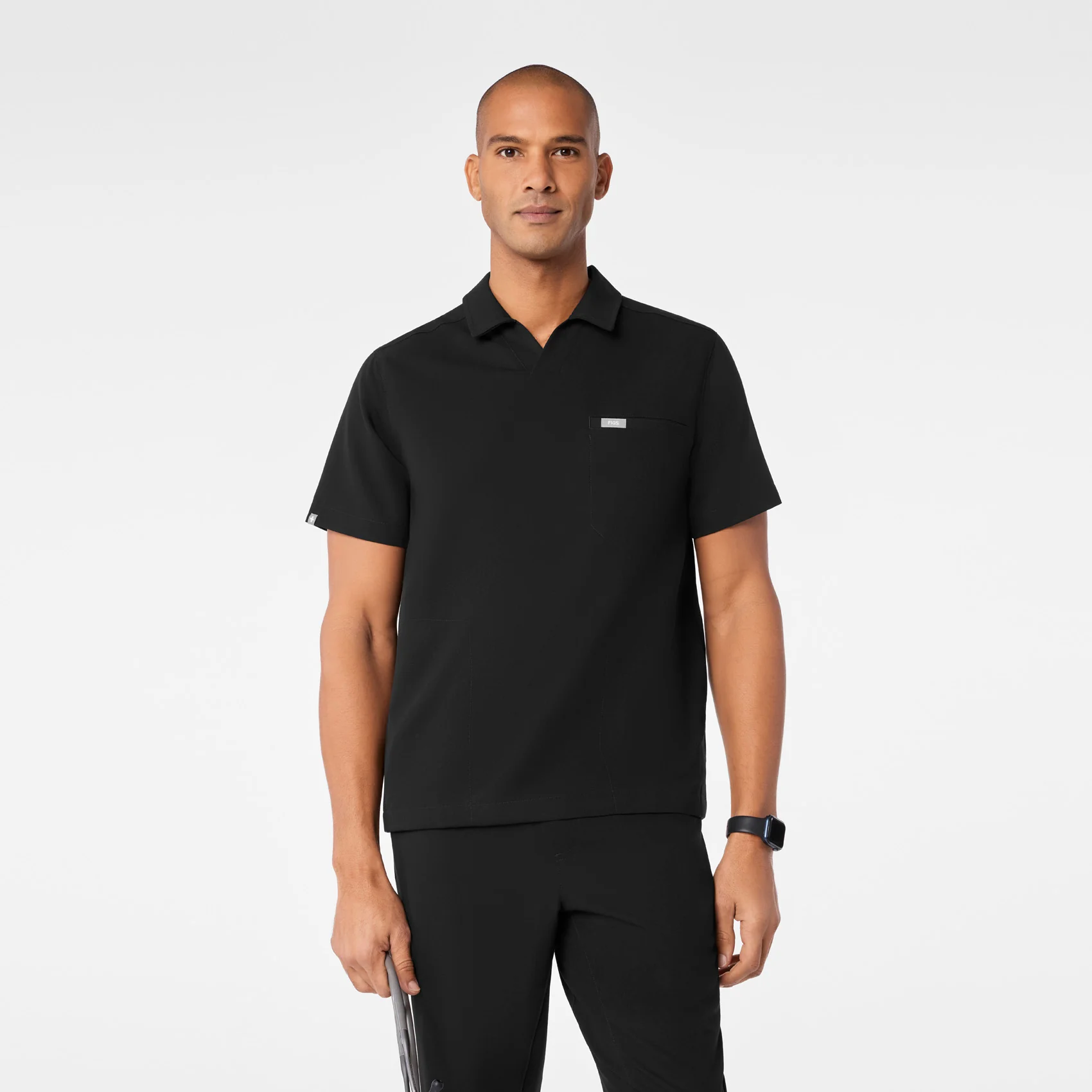 1376-men-s-black-arad-polo-scrub-top-1.webp men's Black Arad Polo - Scrub Top