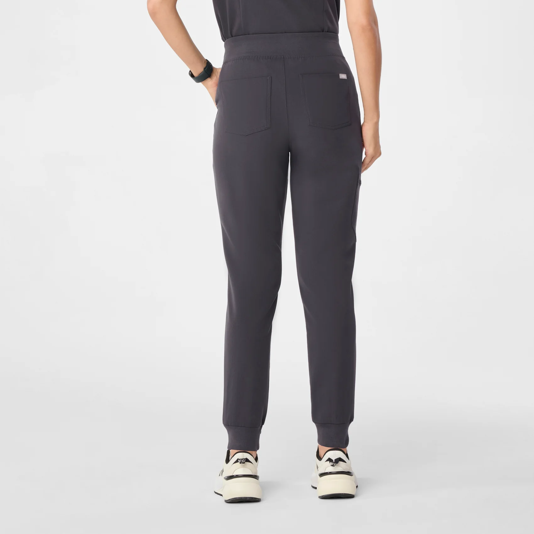 women's Charcoal High Waisted Zamora™ - Jogger Scrub Pants (3XL - 6XL)