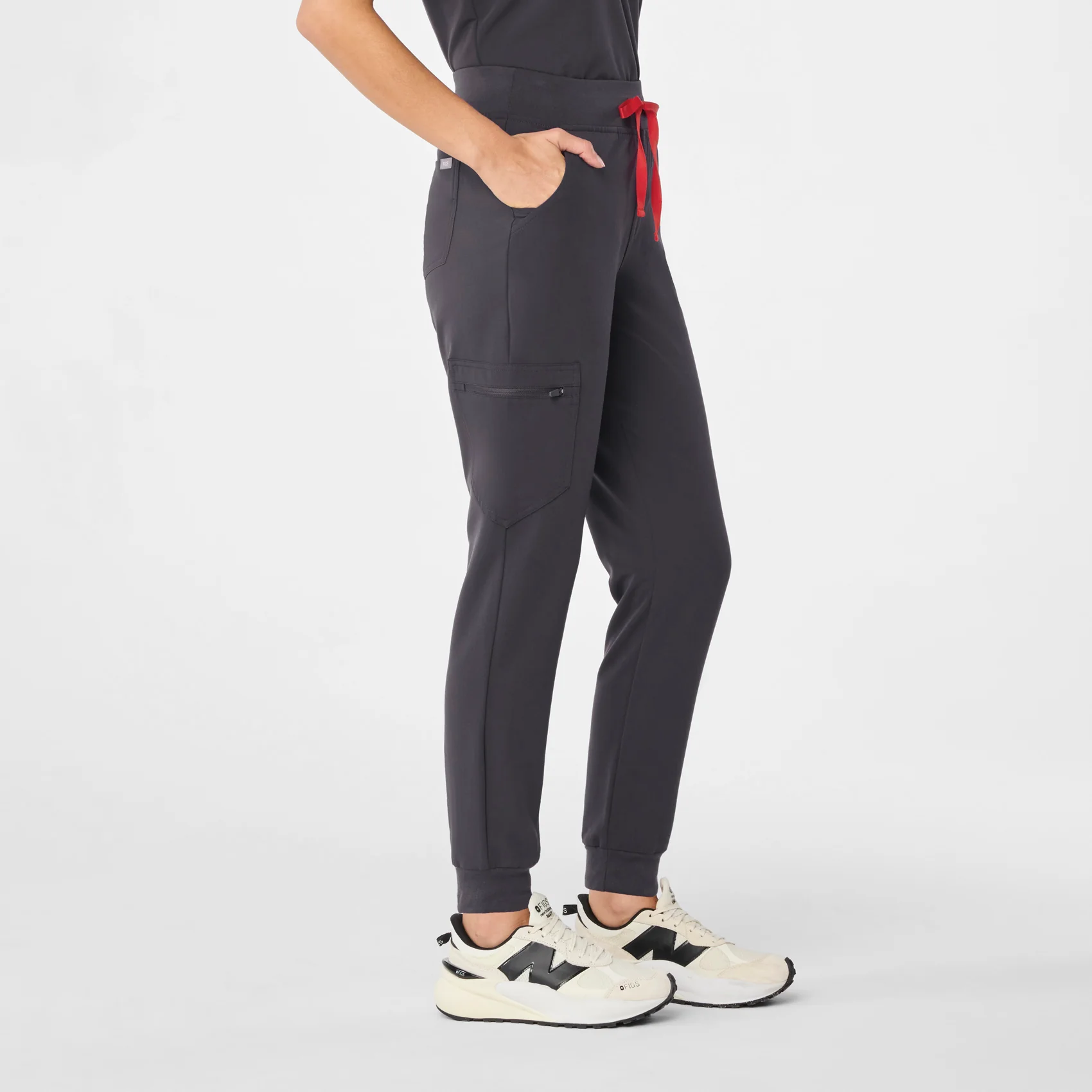 women's Charcoal High Waisted Zamora™ - Jogger Scrub Pants (3XL - 6XL)