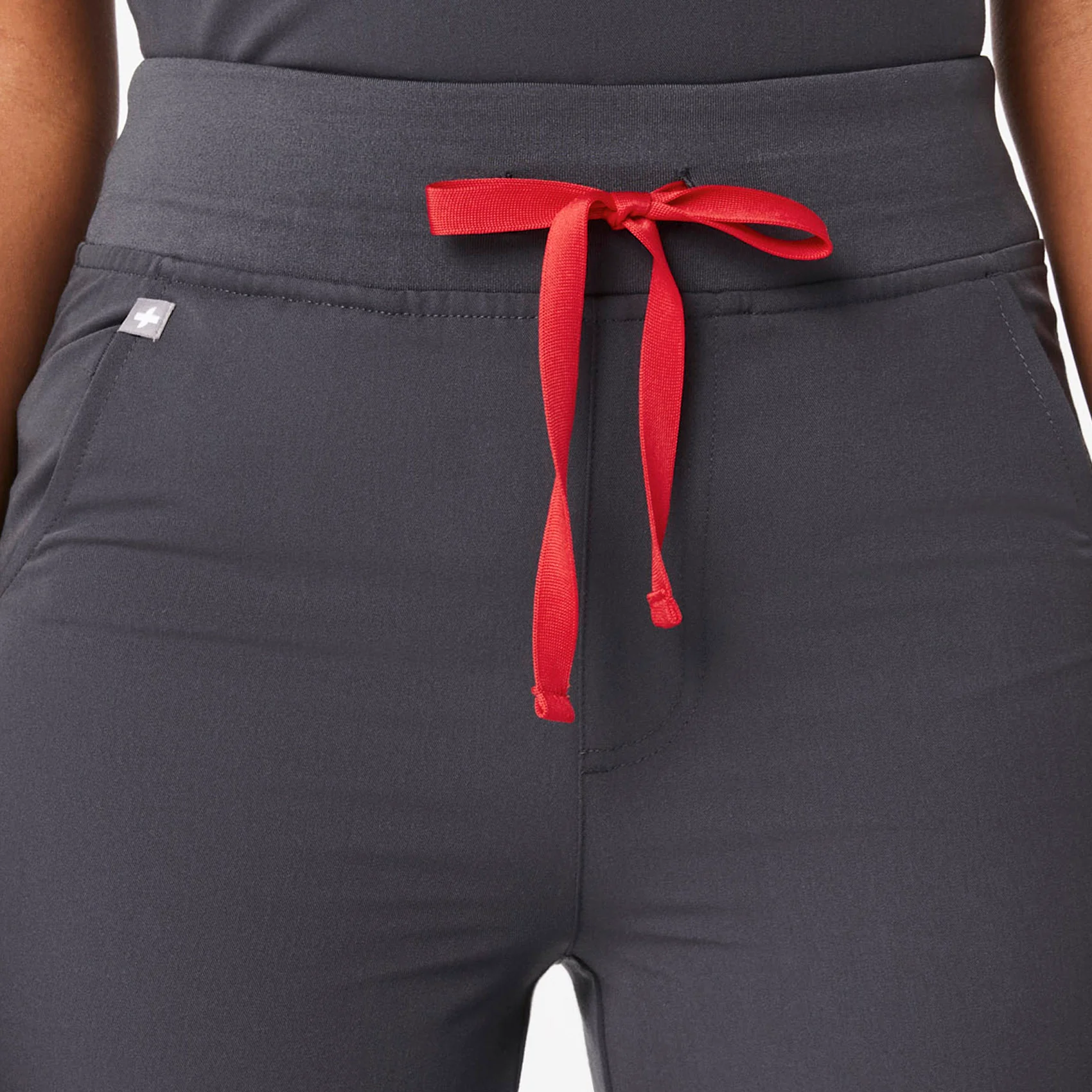 women's Charcoal High Waisted Zamora™ - Petite Jogger Scrub Pants (3XL - 6XL)