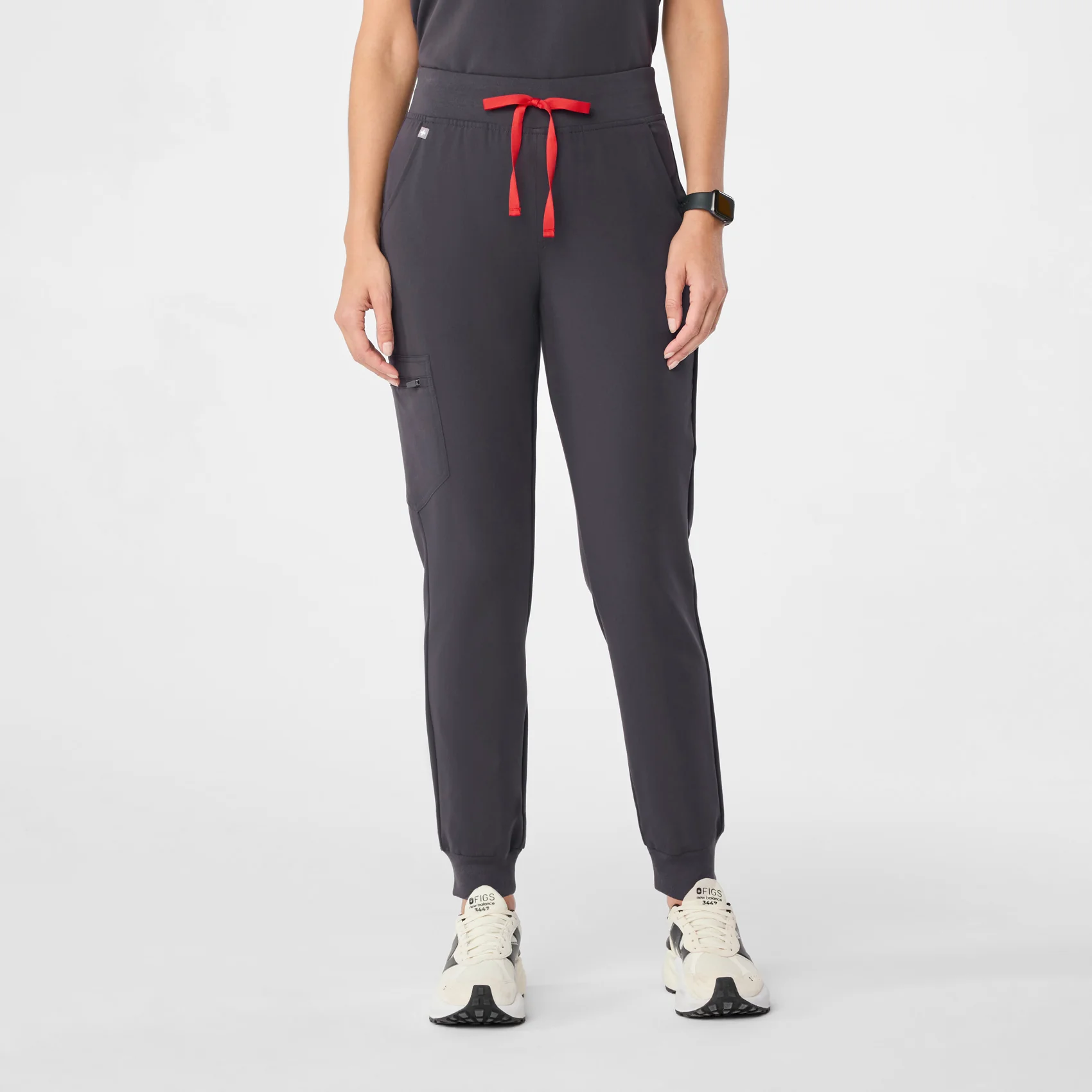 women's Charcoal High Waisted Zamora™ - Tall Jogger Scrub Pants (3XL - 6XL)