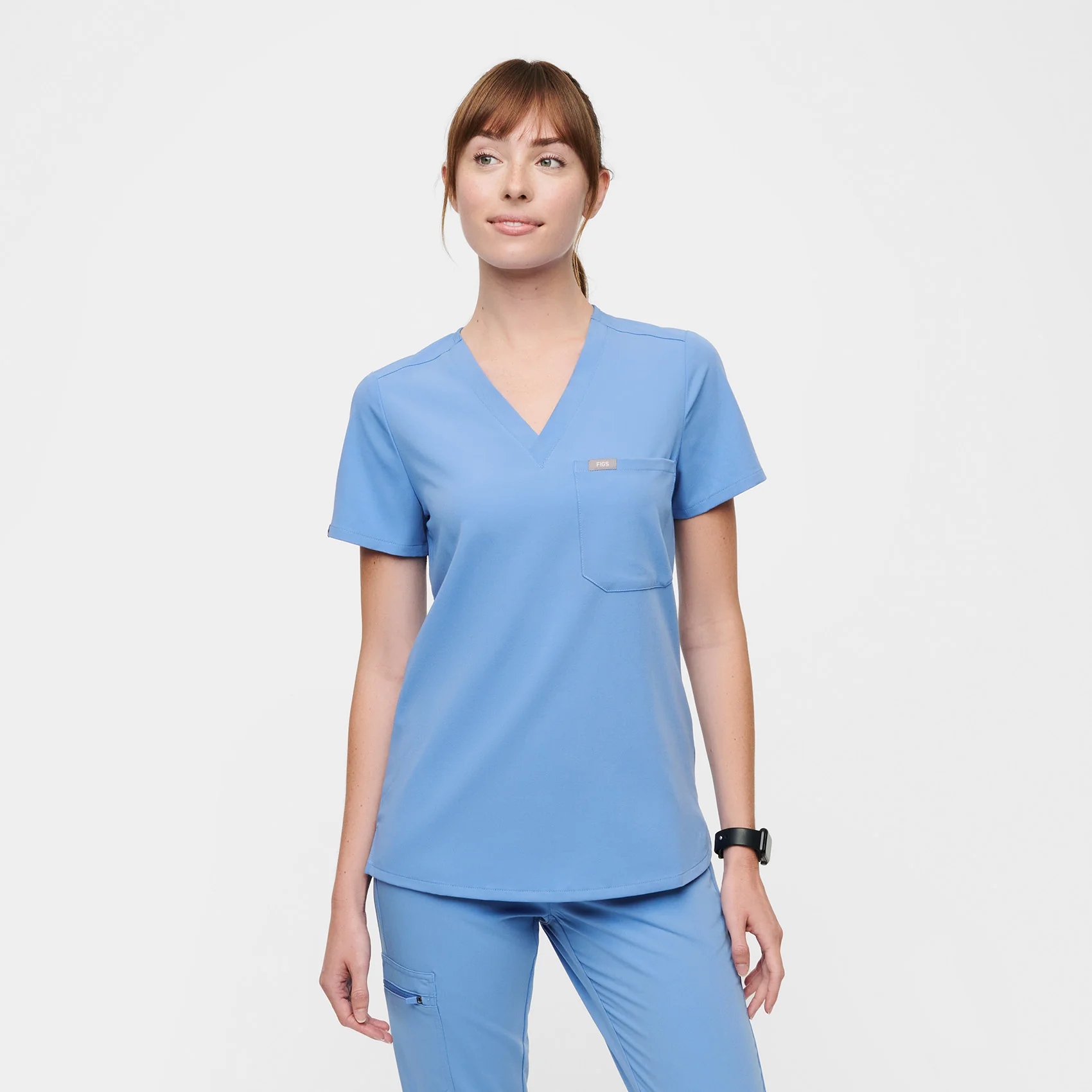 women's Ceil Blue Catarina™ - Petite Scrub Top