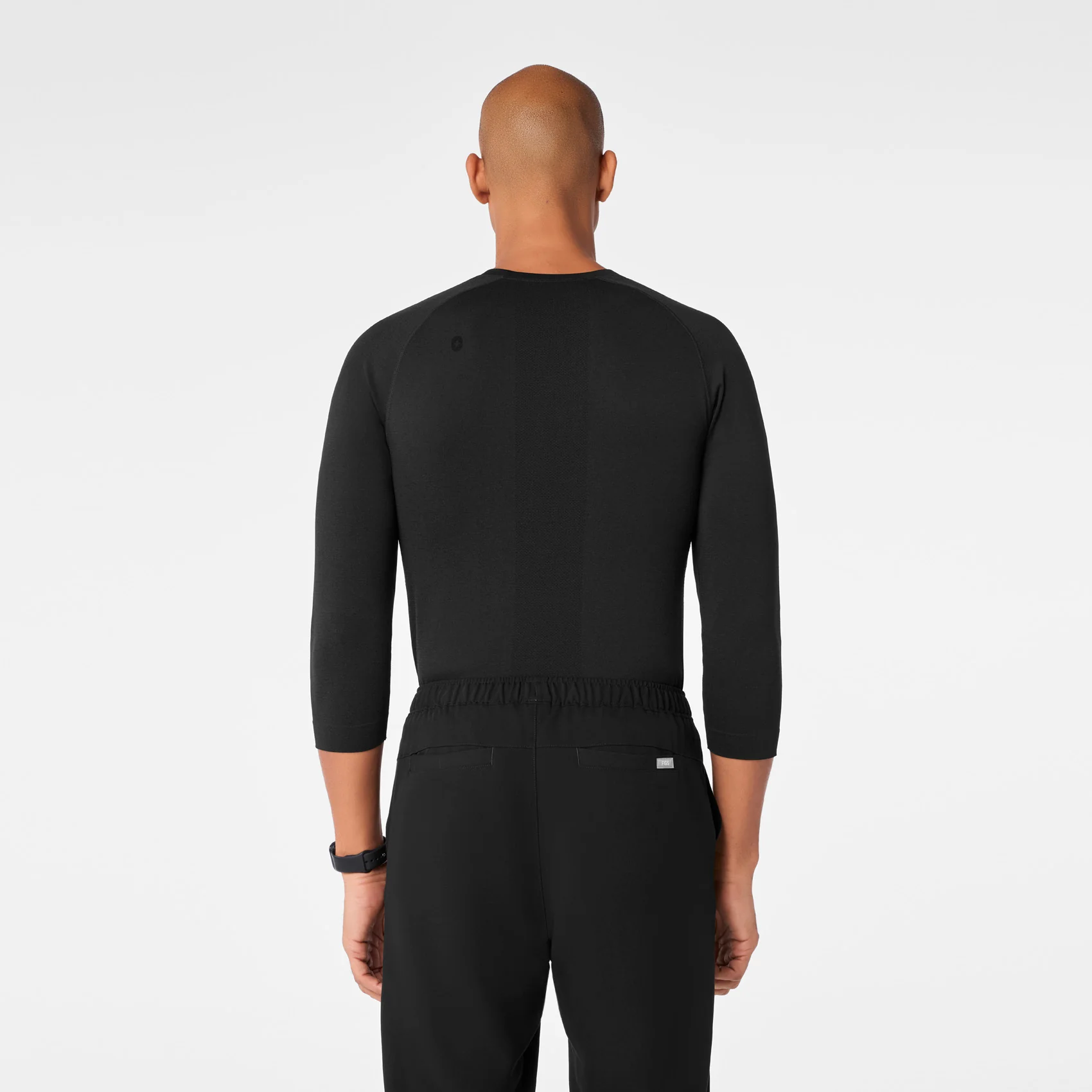 1529-men-s-black-makato-seamless-34-sleeve-underscrub-4.webp men's Black Makato Seamless ¾ Sleeve - Underscrub