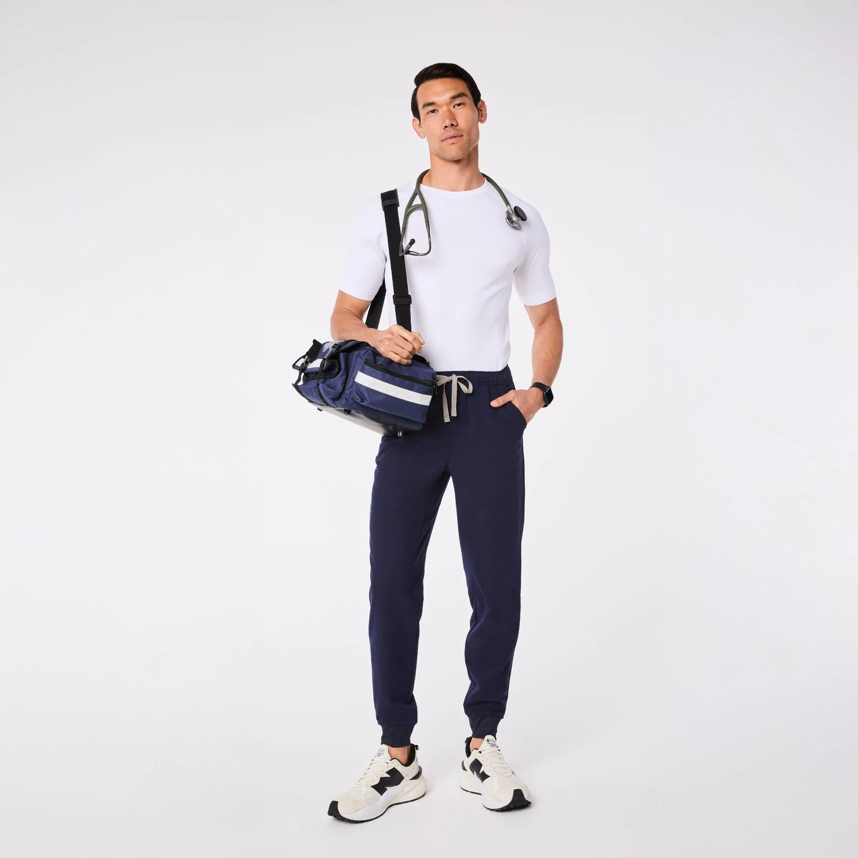 men's White Makato Seamless - Shortsleeve Underscrub