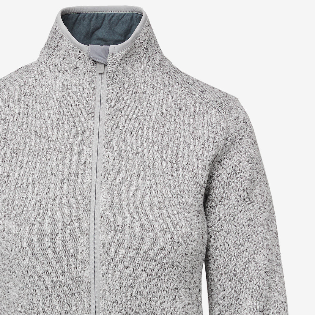 women's Heather Light Grey On-Shift Two-Pocket - Sweater Knit Jacket™