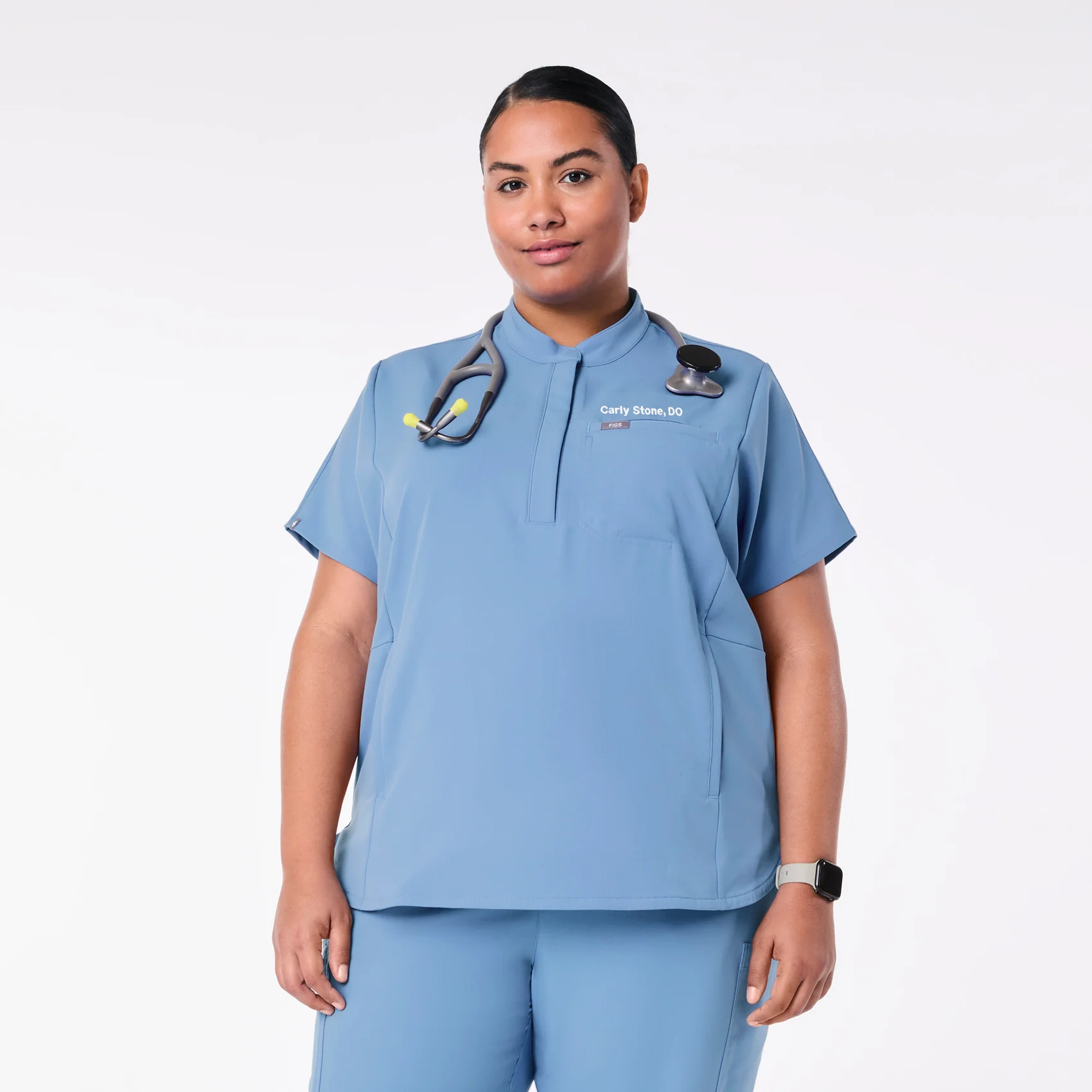 15998-women-s-ceil-blue-montex-mock-neck-scrub-top-3xl-6xl-1.webp women's Ceil Blue Montex - Mock Neck Scrub Top (3XL-6XL)
