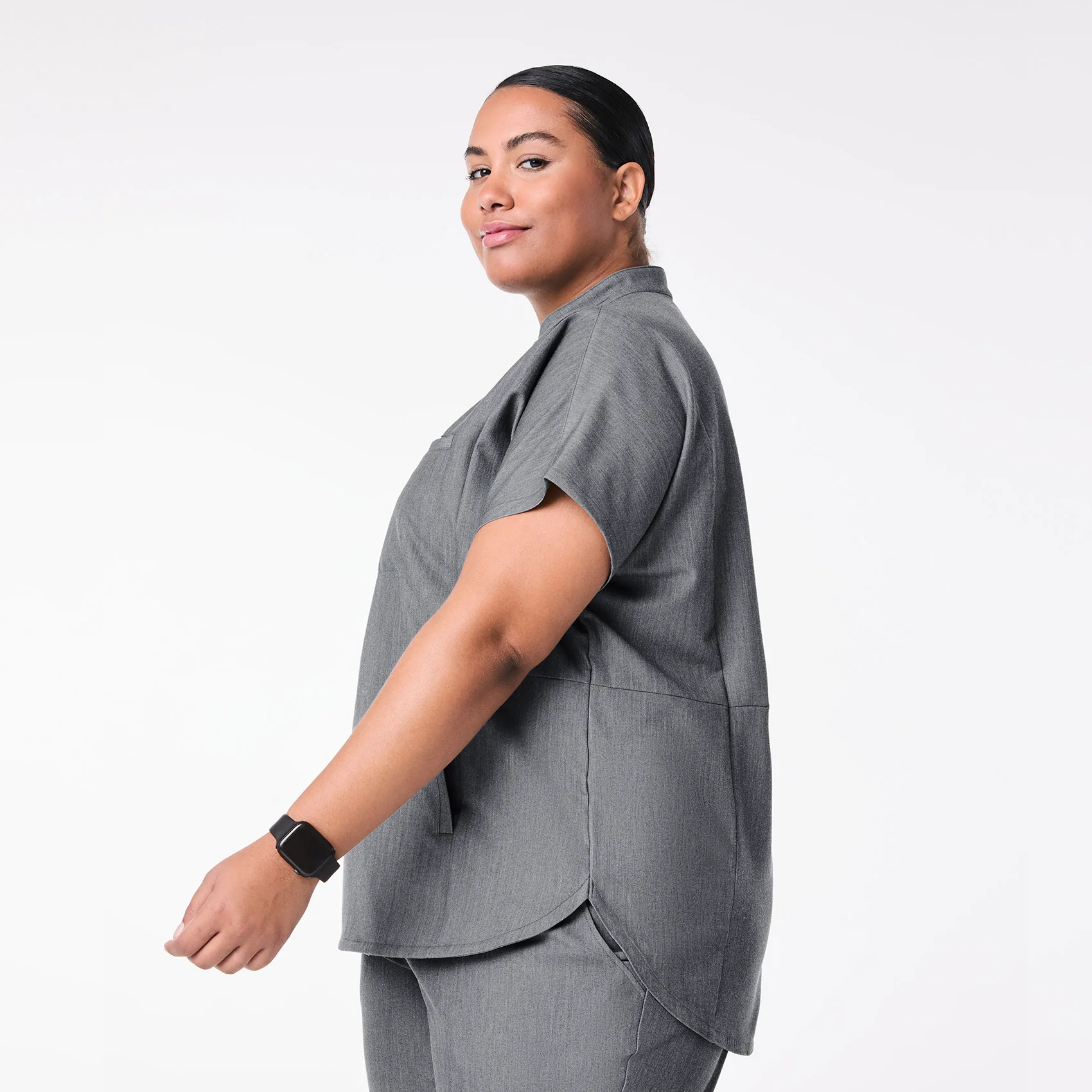 women's Graphite Montex - Mock Neck Scrub Top (3XL-6XL)