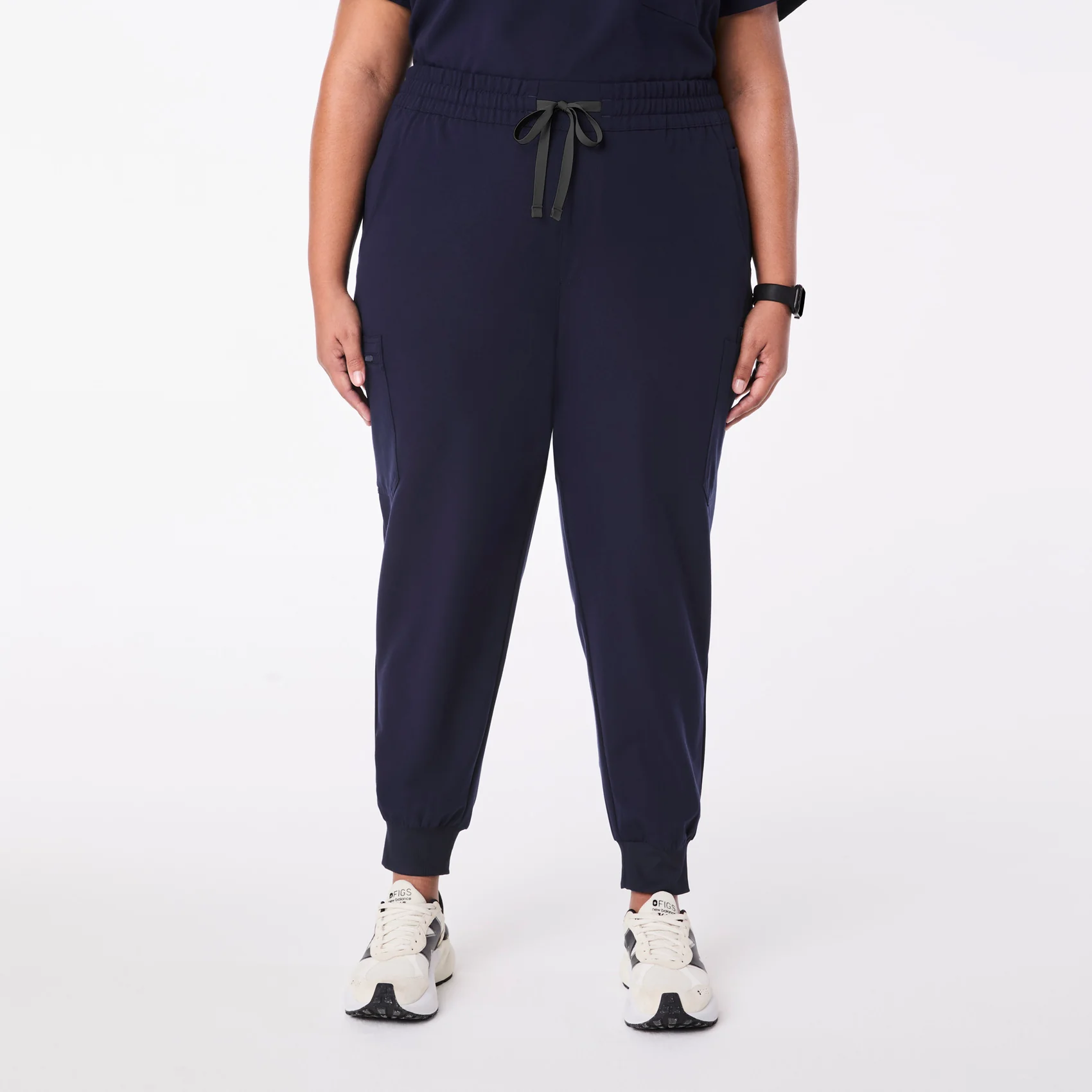 women's Navy High Waisted Uman Relaxed - Petite Jogger Scrub Pant (3XL-6XL)