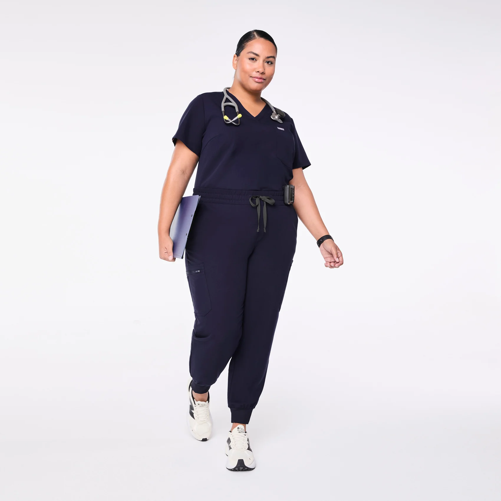 women's Navy Uman Relaxed - Petite Jogger Scrub Pant (3XL-6XL)