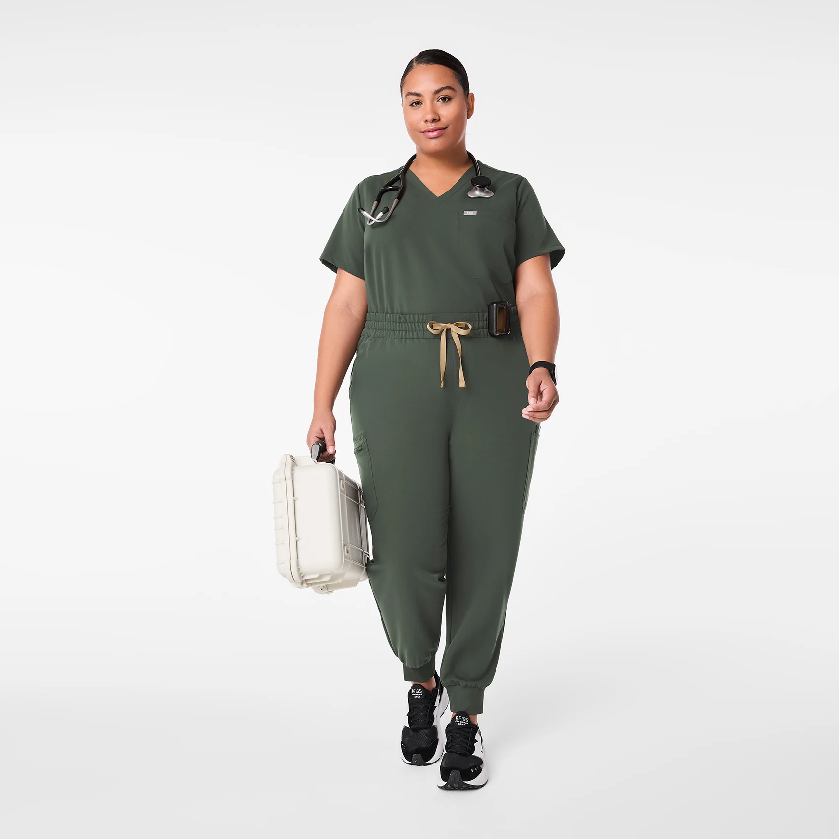 women's Moss High Waisted Uman Relaxed - Petite Jogger Scrub Pant (3XL-6XL)