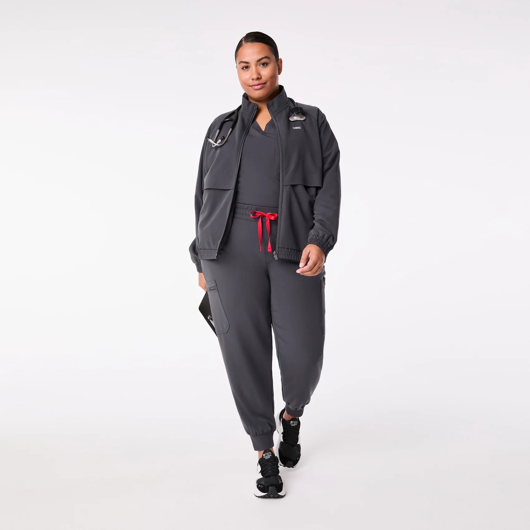 women's Charcoal Uman Relaxed - Jogger Scrub Pant (3XL-6XL)